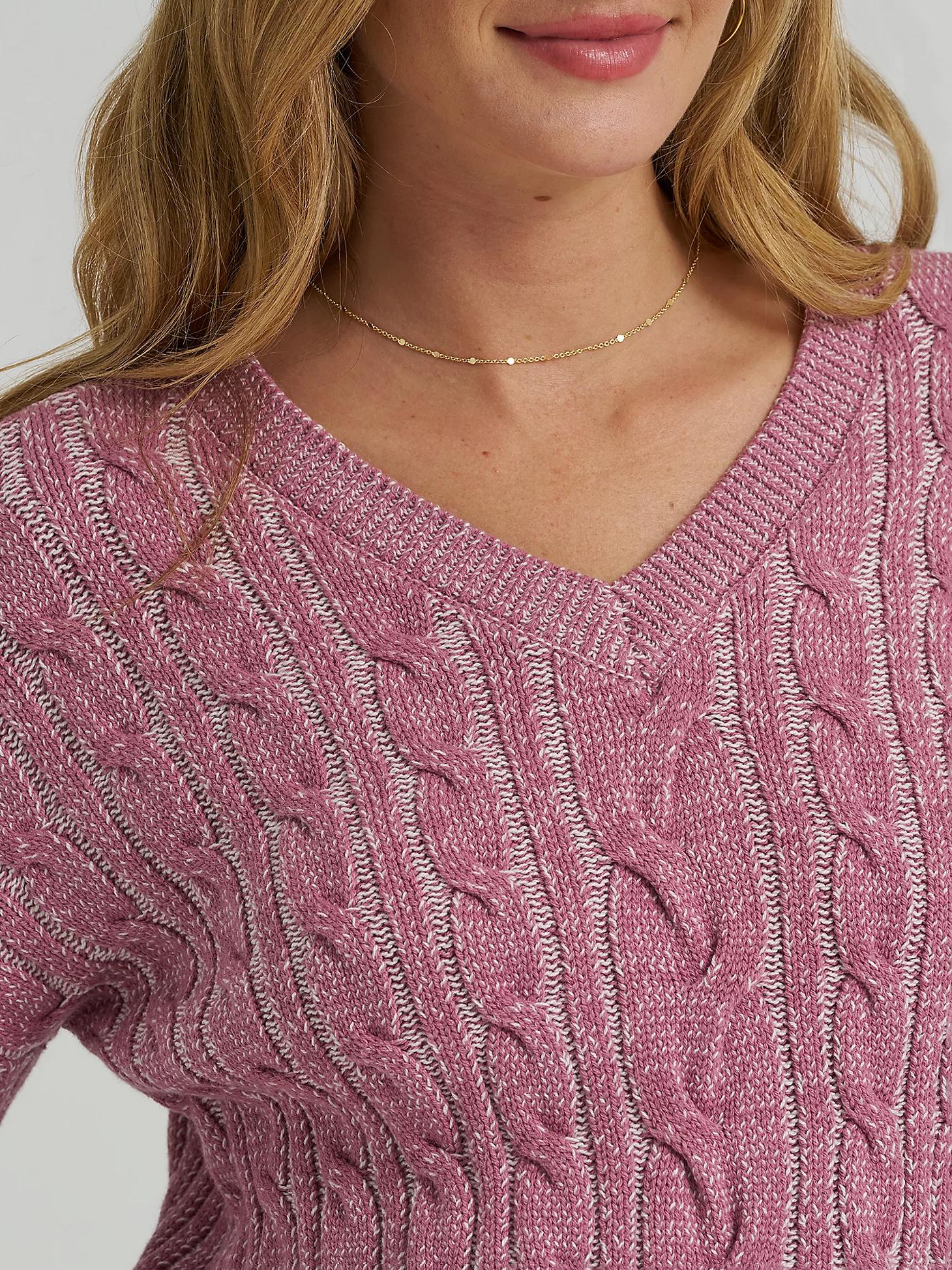 Women's V-Neck Plaited Sweater | Women's Tops & Tees | Lee® Product Image