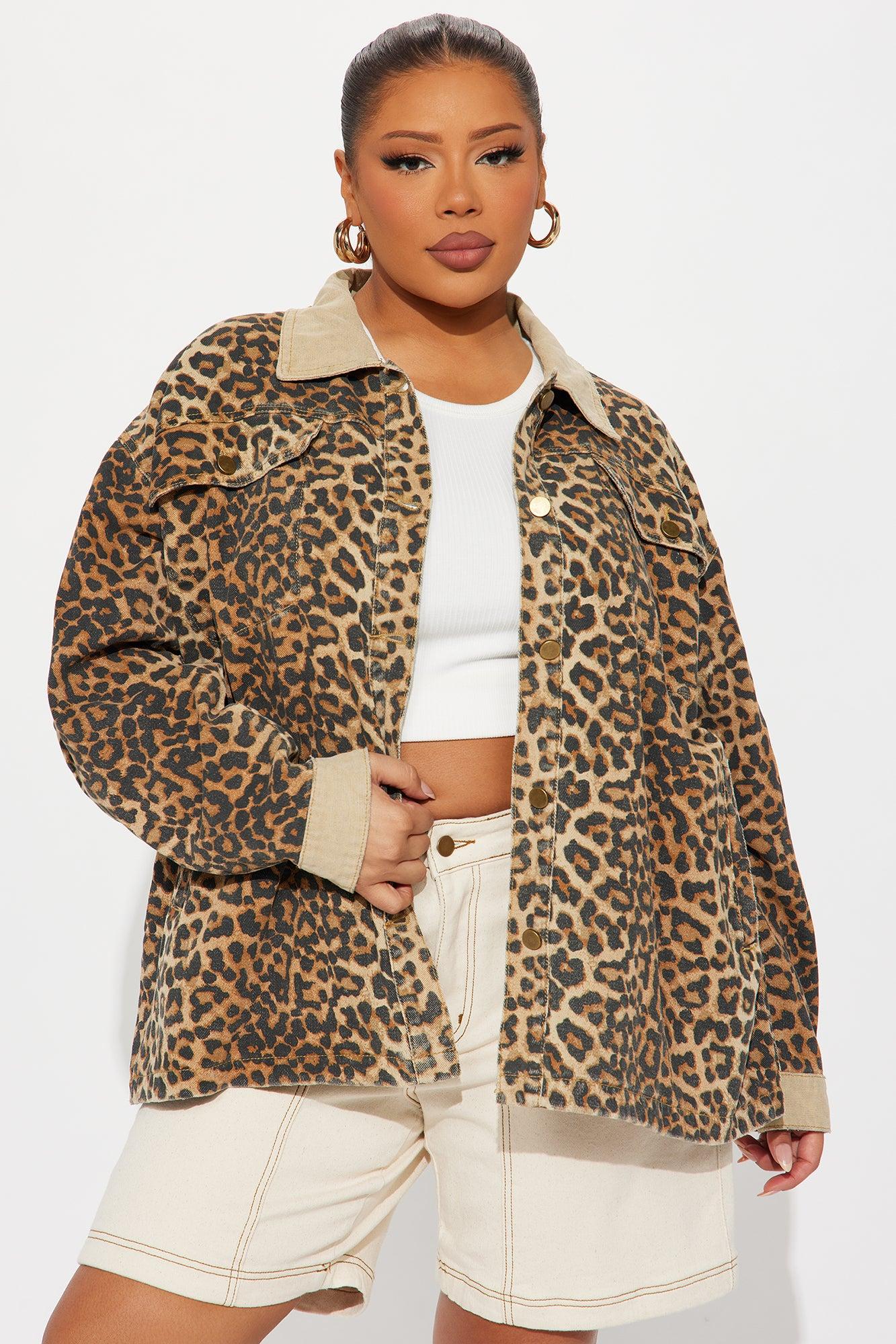 Denise Oversized Leopard Barn Jacket - Brown/combo Female Product Image