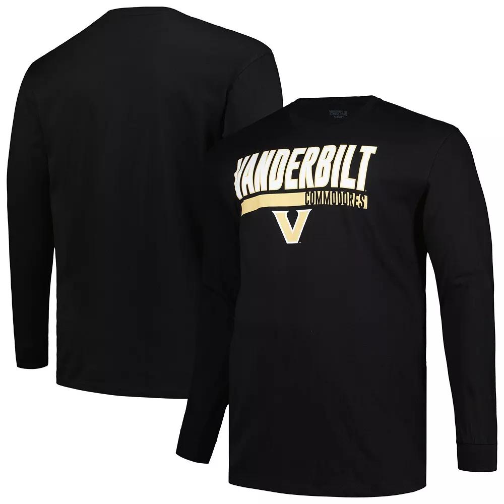 Men's Profile Black Vanderbilt Commodores Big & Tall Two-Hit Long Sleeve T-Shirt, Size: 4XB Product Image