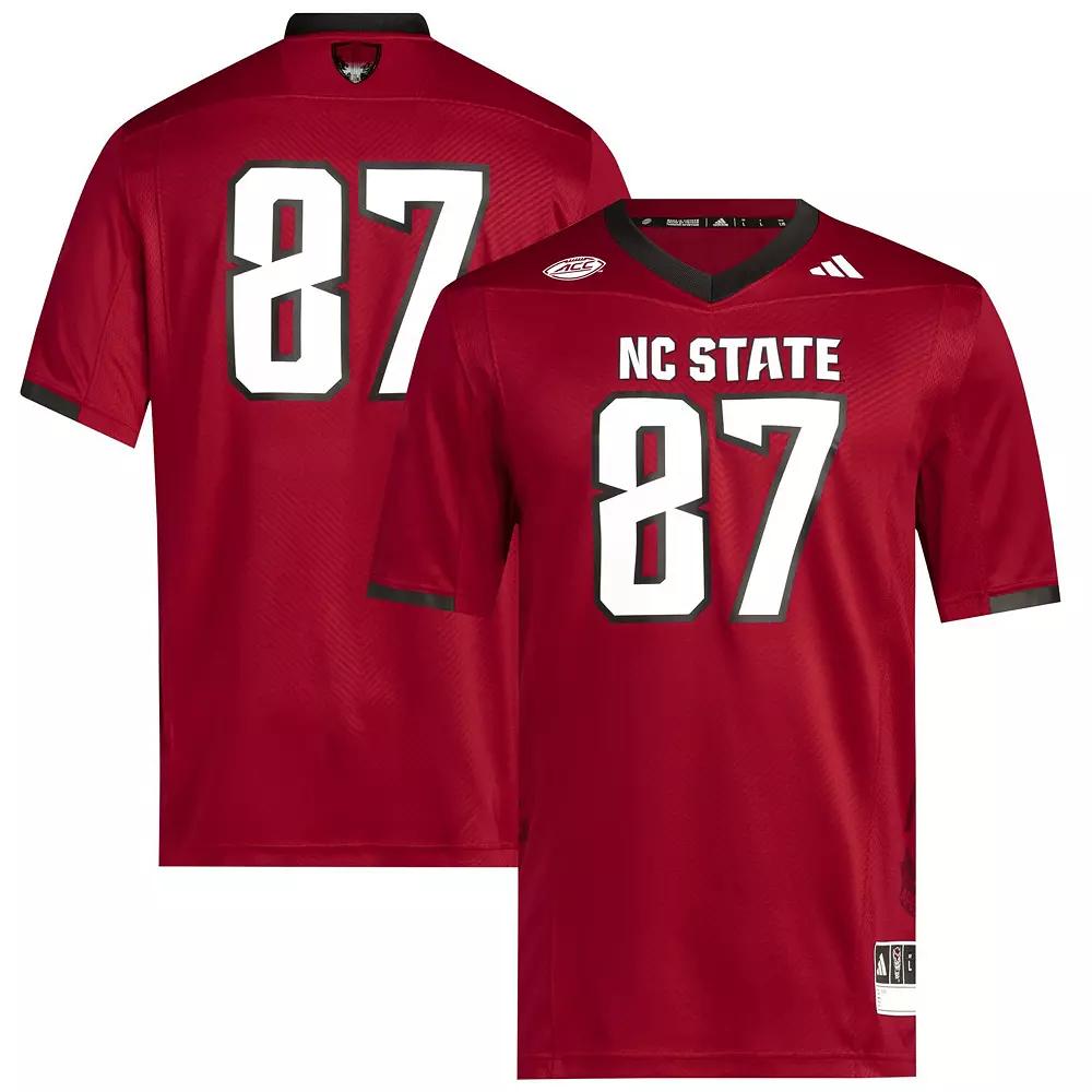 Men's adidas #87 Red NC State Wolfpack Premier Jersey,  Product Image