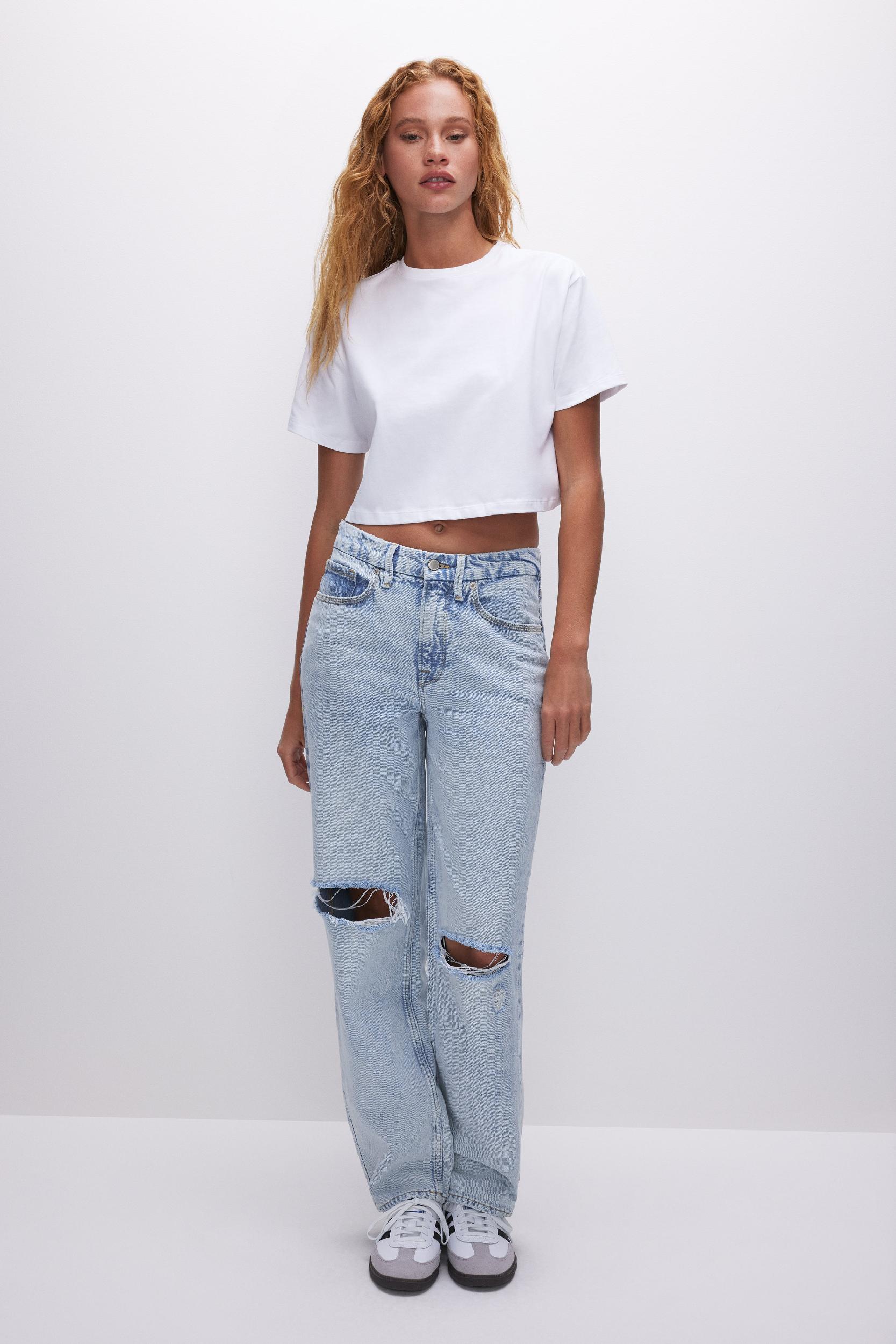 COTTON CROPPED TEE | WHITE001 Product Image