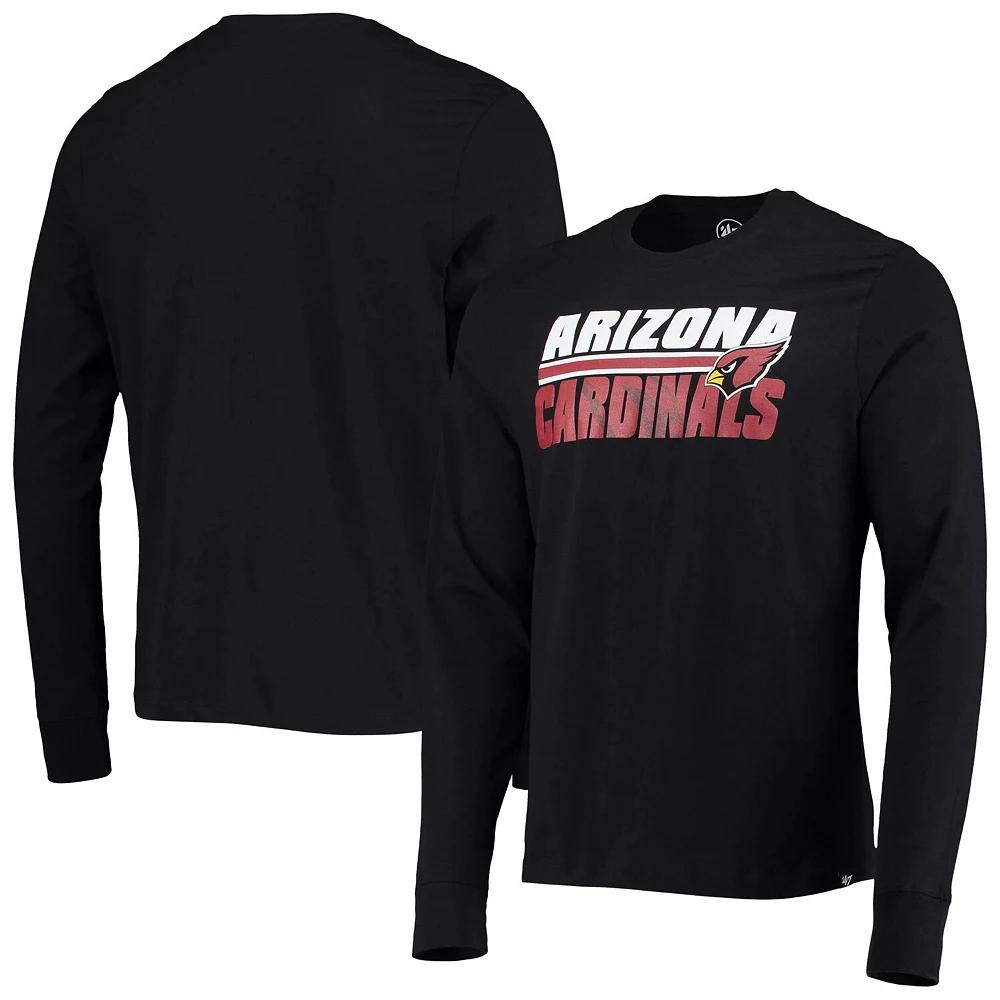 Men's '47 Black Arizona Cardinals Shadow Super Rival Long Sleeve T-Shirt, Size: 2XL Product Image