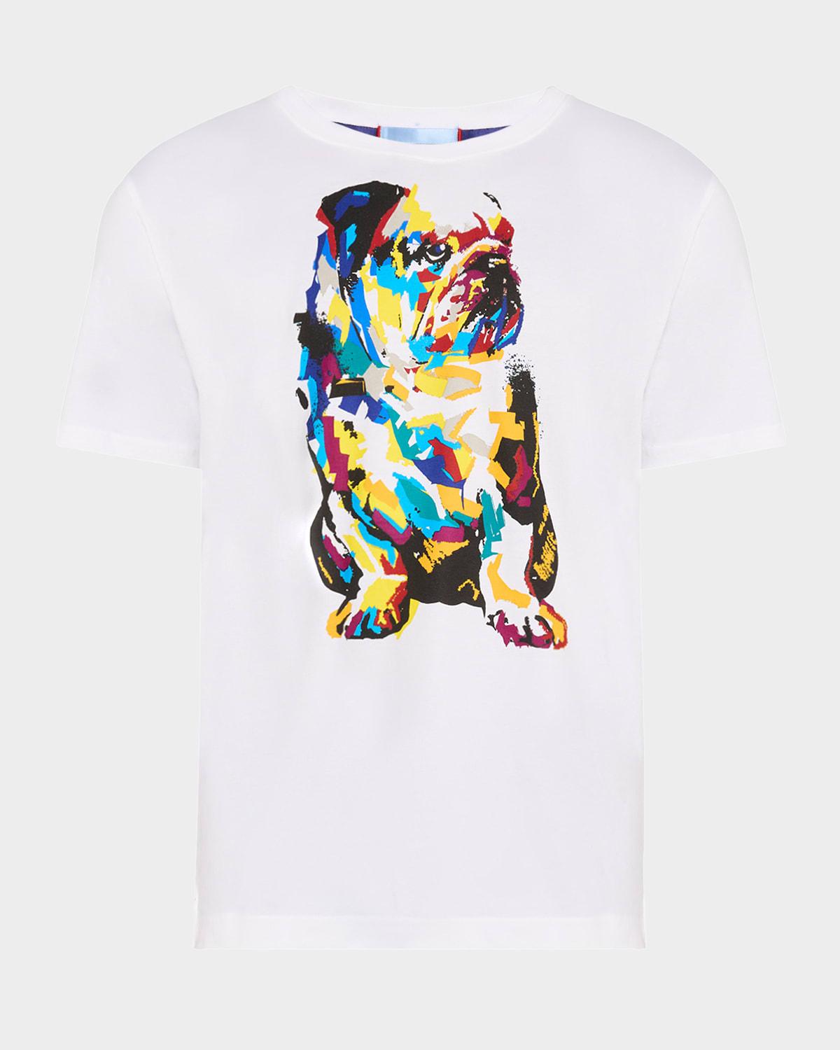 Mens Bulldog Graphic Crewneck T-Shirt Product Image