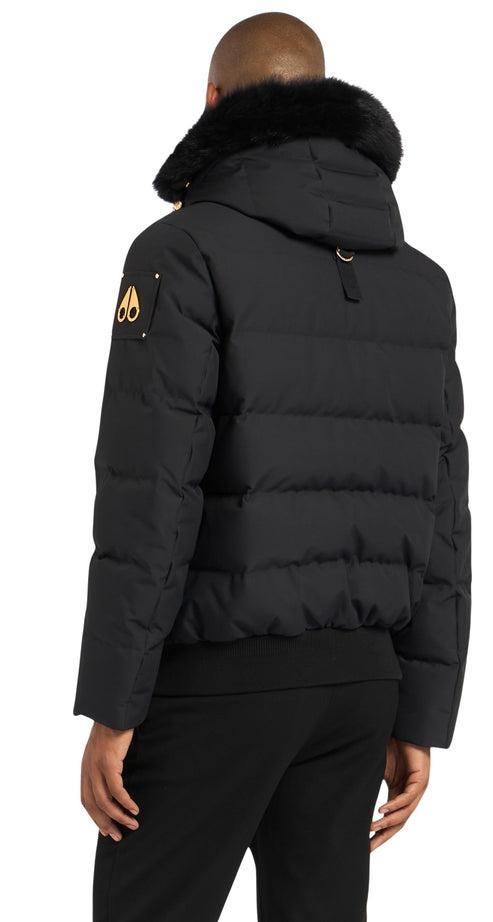 Moose Knuckles Cloud Bomber Gold Series Black with Black Shearling Product Image