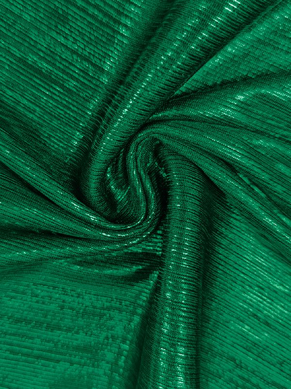 High Waisted Three-Quarter Sleeves Shiny Solid Color Deep V-Neck Jumpsuits Bottoms Product Image