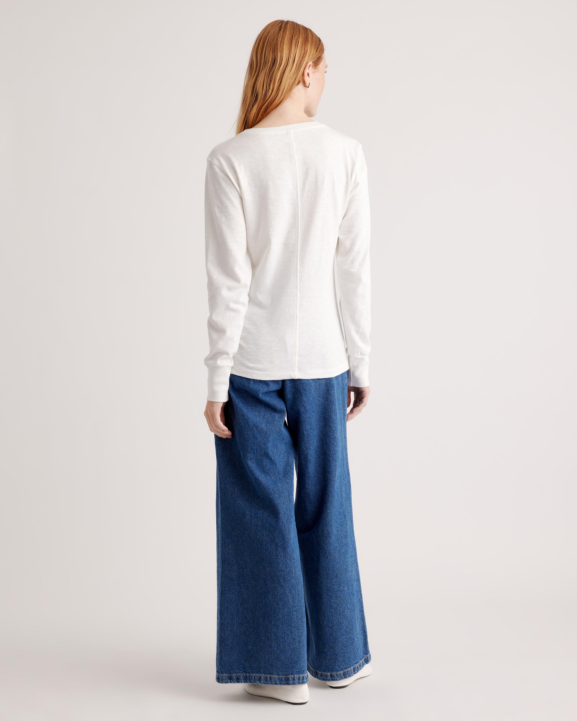 Quince | Women's Slub Long Sleeve T-Shirt Organic Cotton Product Image