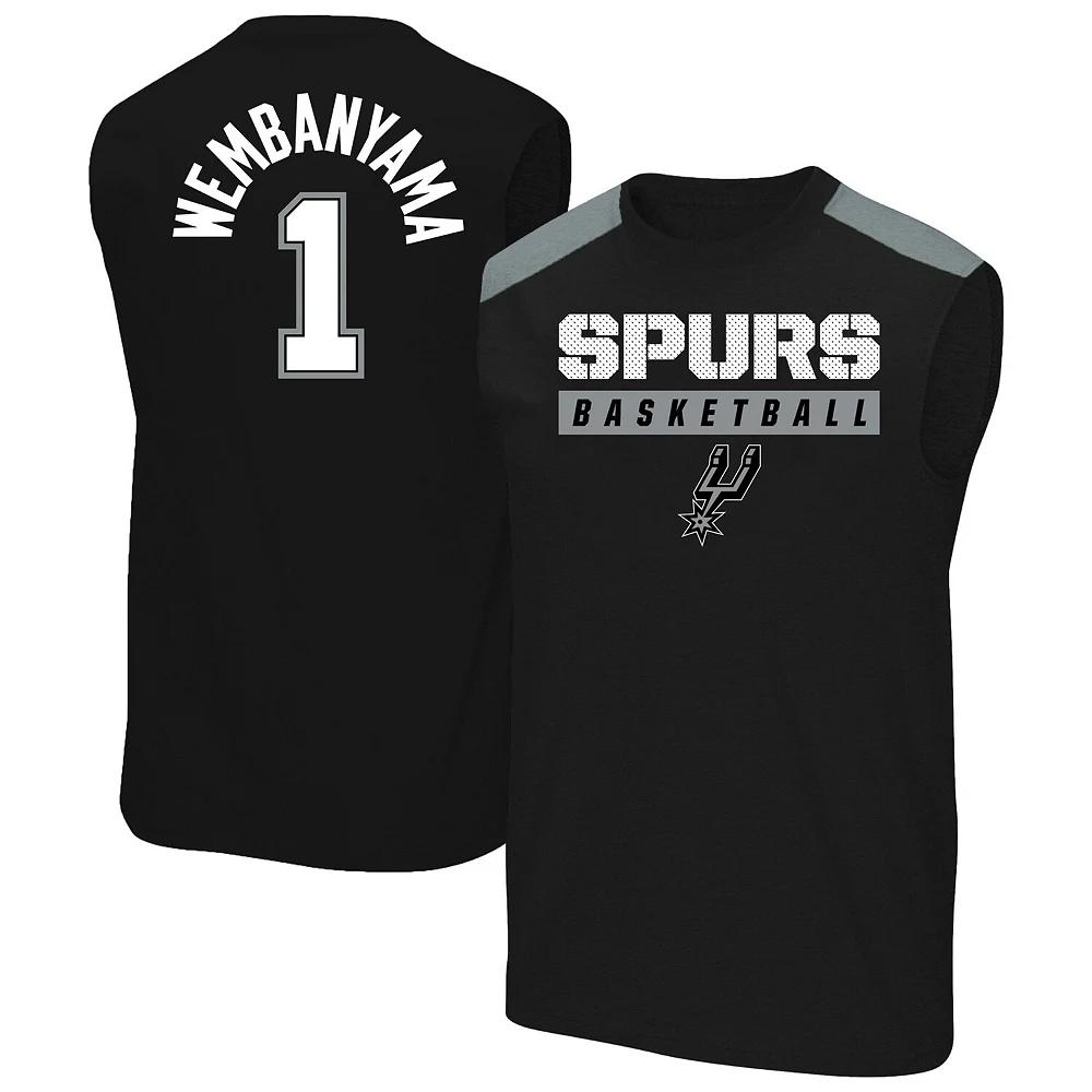 Men's Profile Victor Wembanyama Black San Antonio Spurs Big & Tall Player Muscle Tank, Size: 5XB Product Image