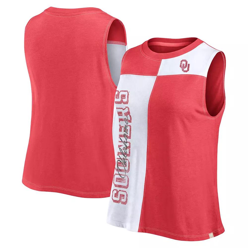 Women's Fanatics Scarlet/White San Francisco 49ers Script Color Block Tank Top,  Product Image