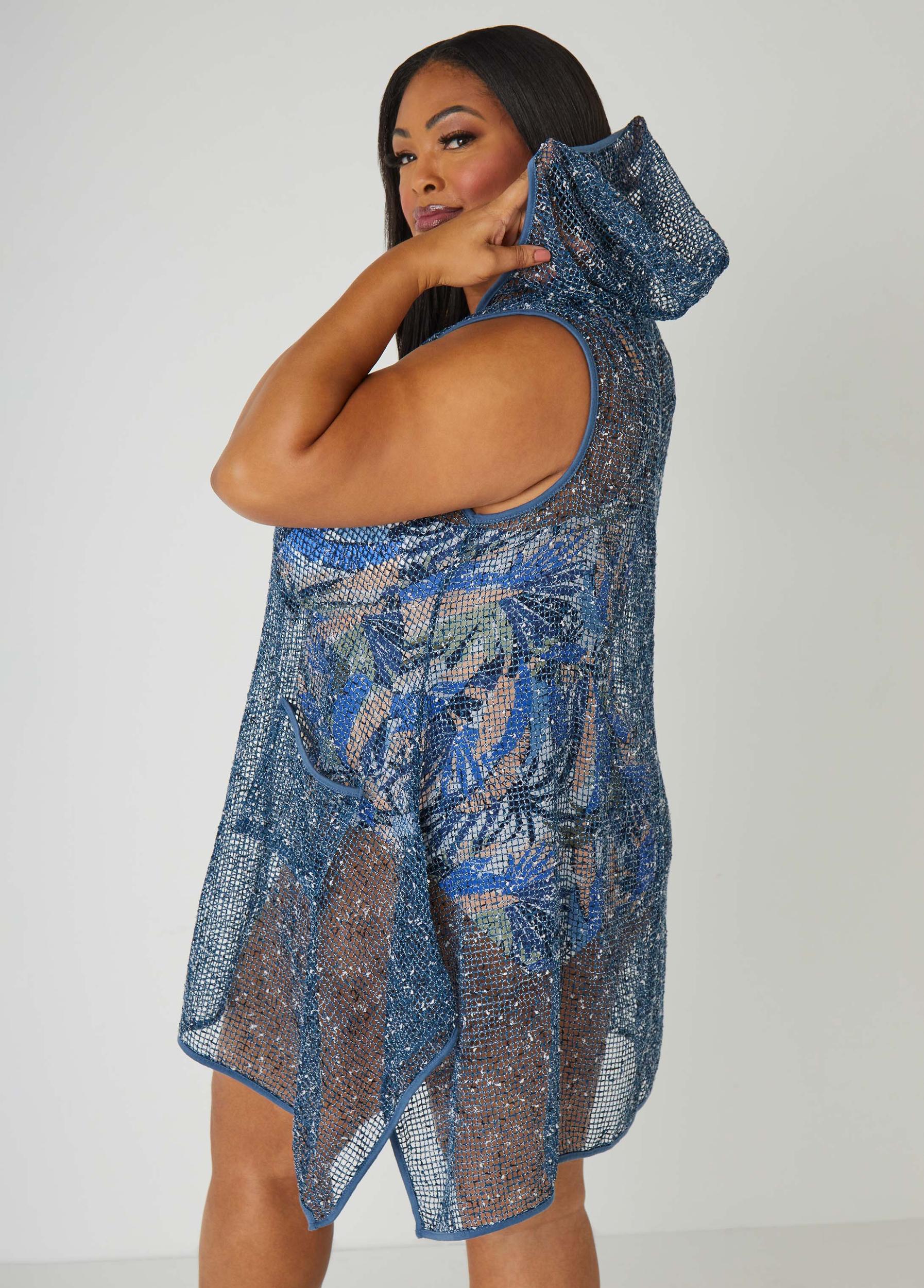 Open Knit Hooded Cover Up Product Image