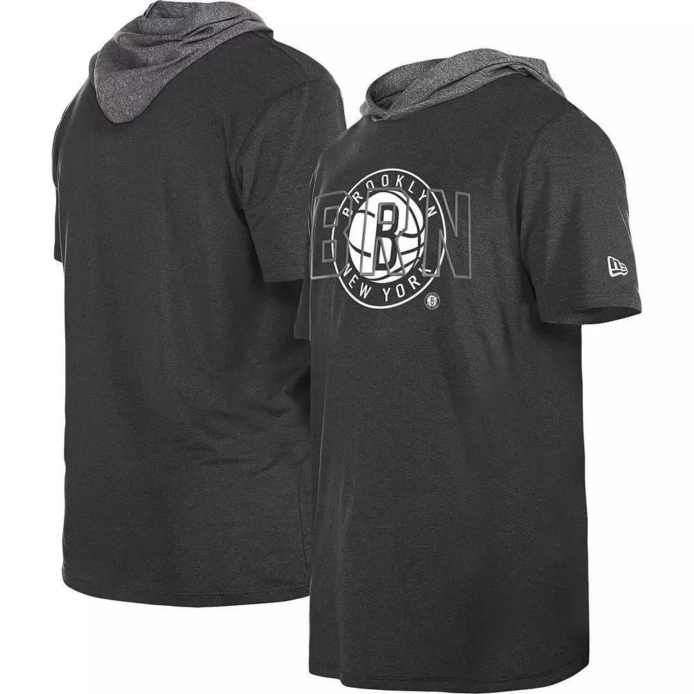 Men's New Era Black Brooklyn Nets Active Hoodie T-Shirt,  Product Image