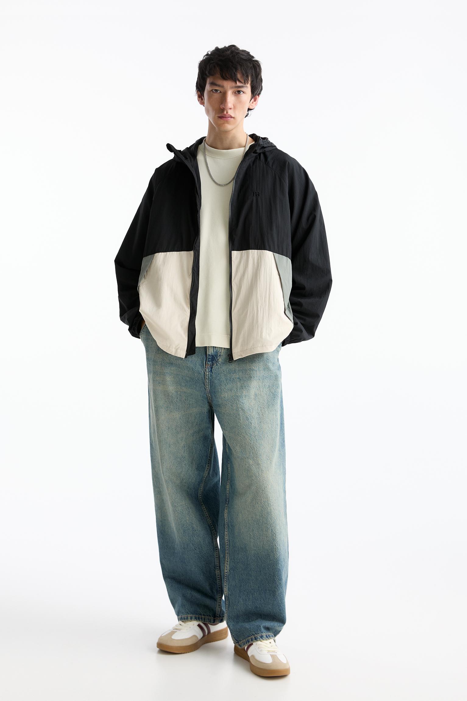 Lightweight color block raincoat Product Image