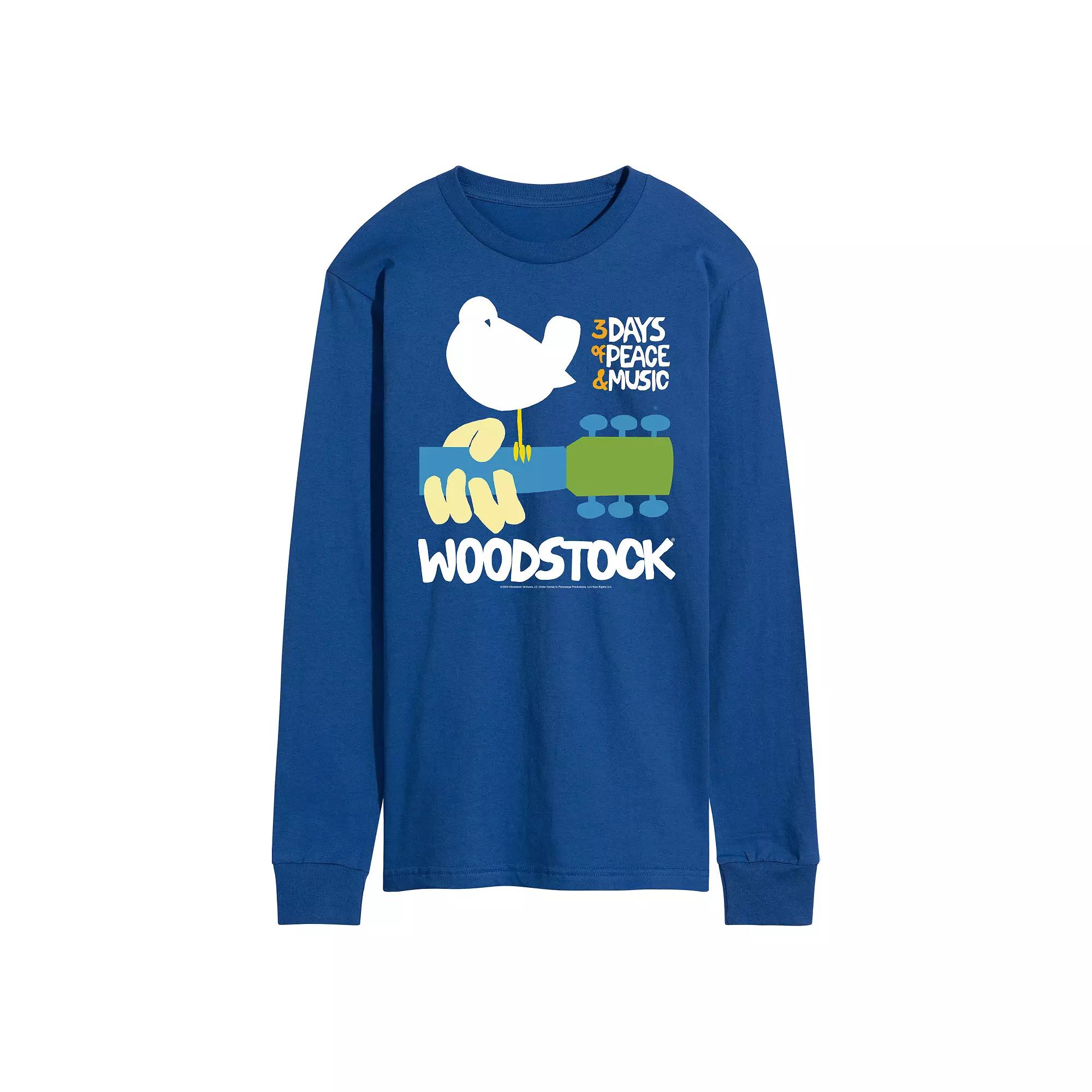 Men's Woodstock Poster Long Sleeve Graphic Tee,  Product Image