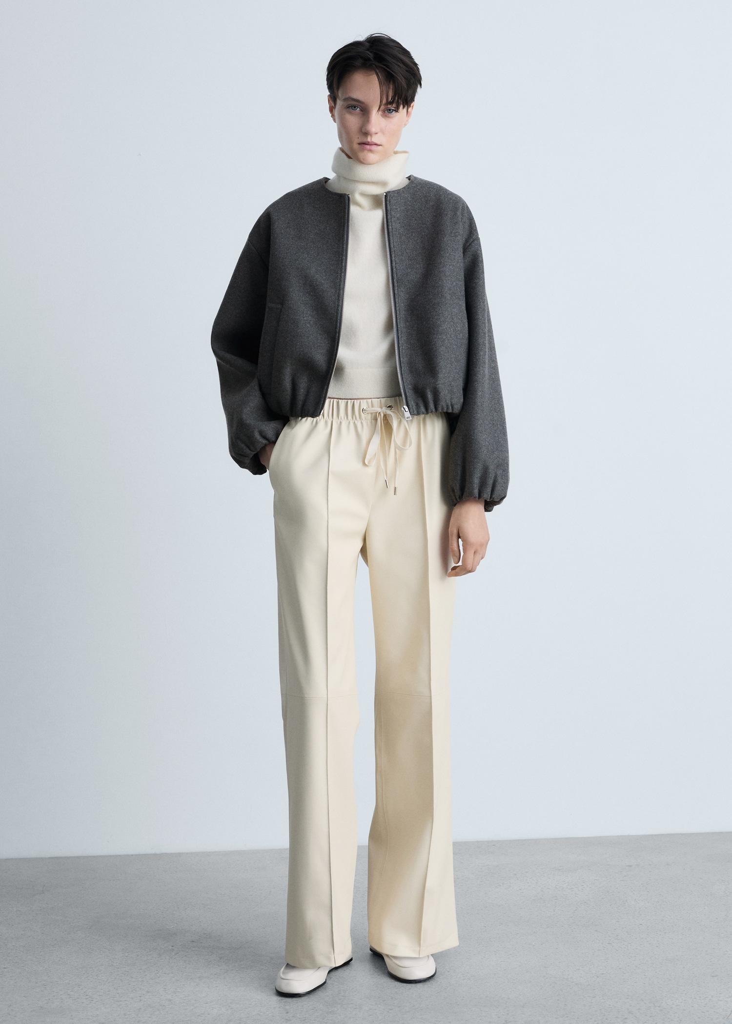 Gathered bomber jacket - Women | MANGO USA Product Image