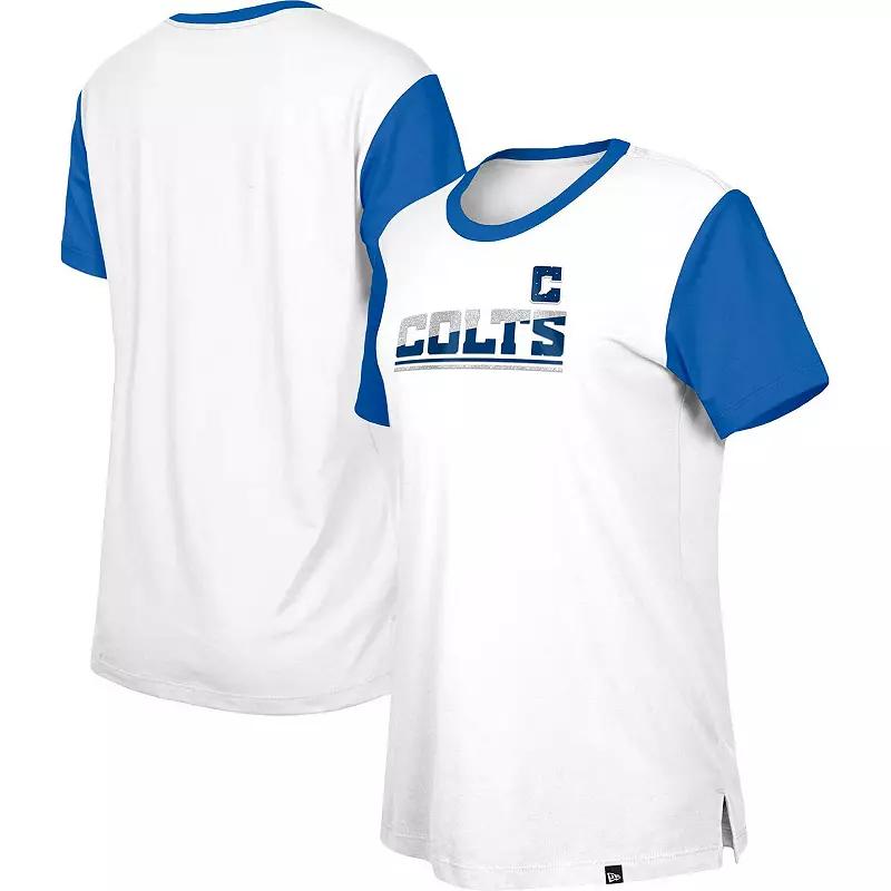 Women's New Era  White/Royal Indianapolis Colts Third Down Colorblock T-Shirt, Size: 2XL Product Image