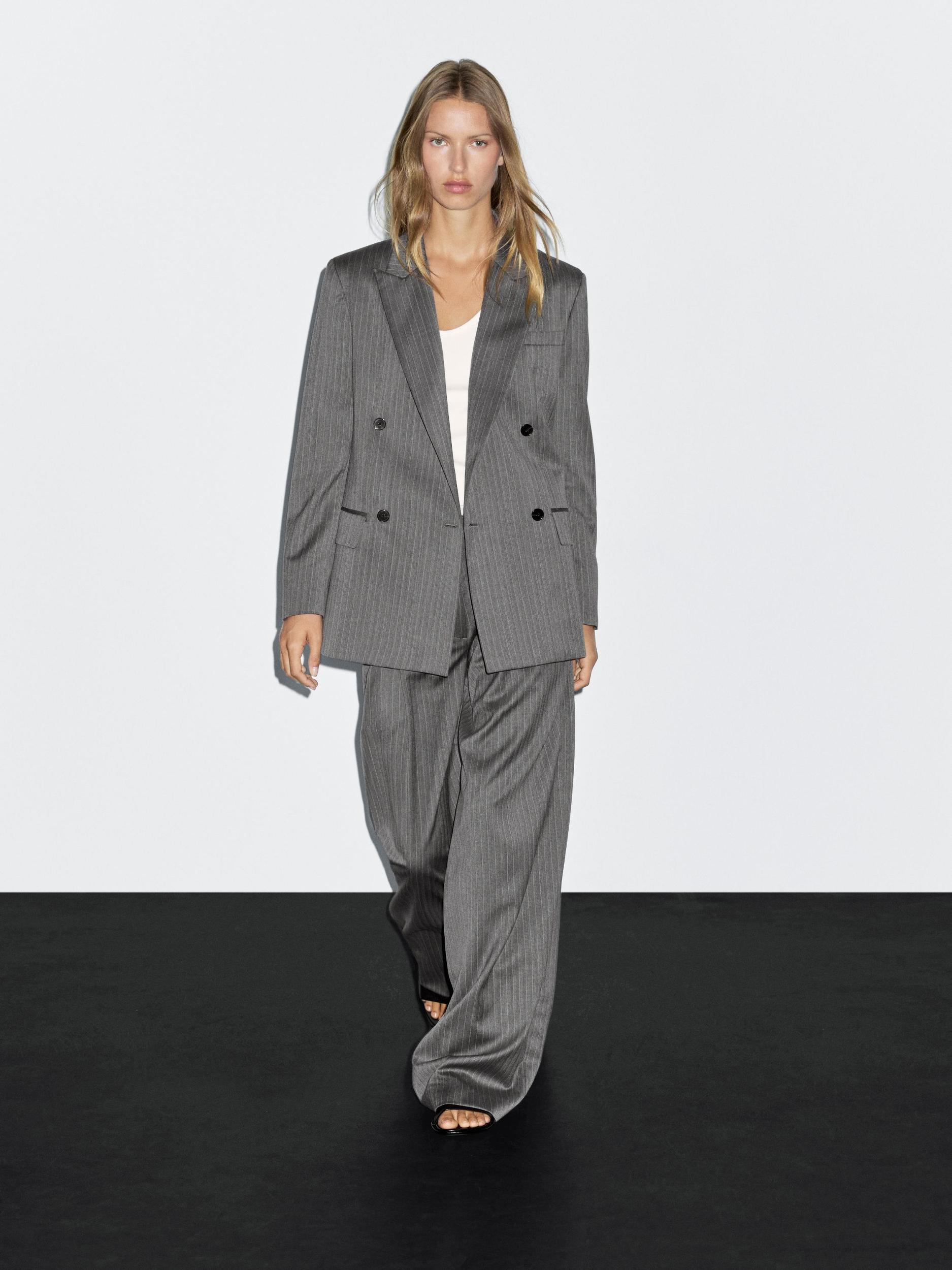 100% wool pinstripe blazer Product Image