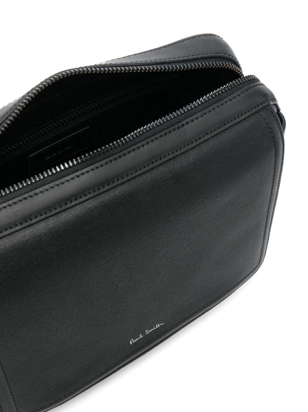 embossed-leather messenger bag Product Image