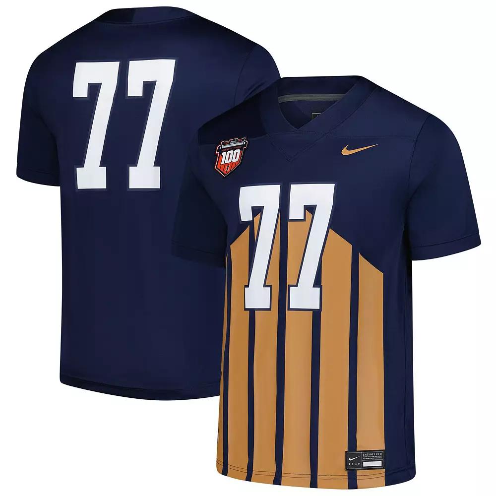 Men's Nike #77 Navy Illinois Fighting Illini Untouchable Replica Football Jersey,  Product Image