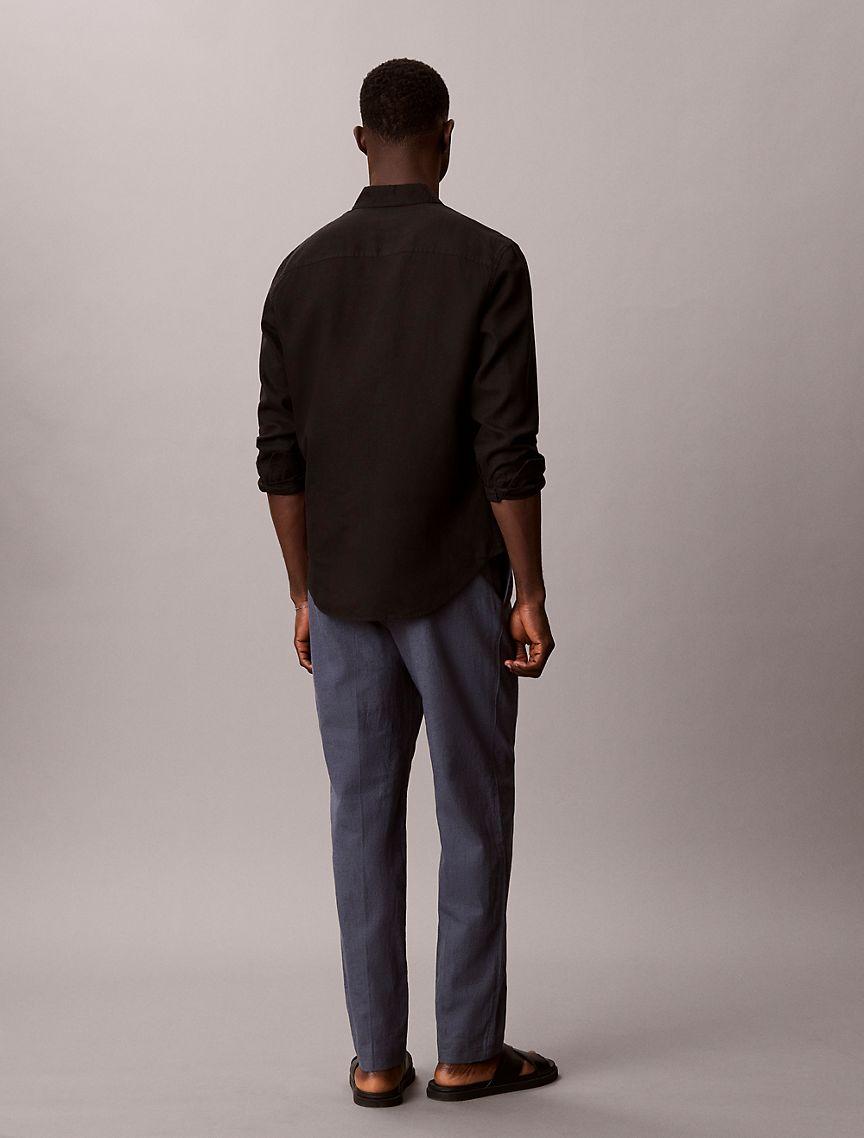 Linen Blend Pleated Pull-On Pants Product Image