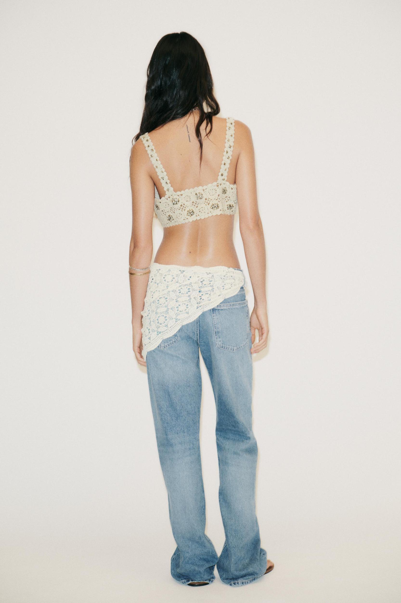 TRF MID-RISE WIDE LEG SCARF JEANS Product Image