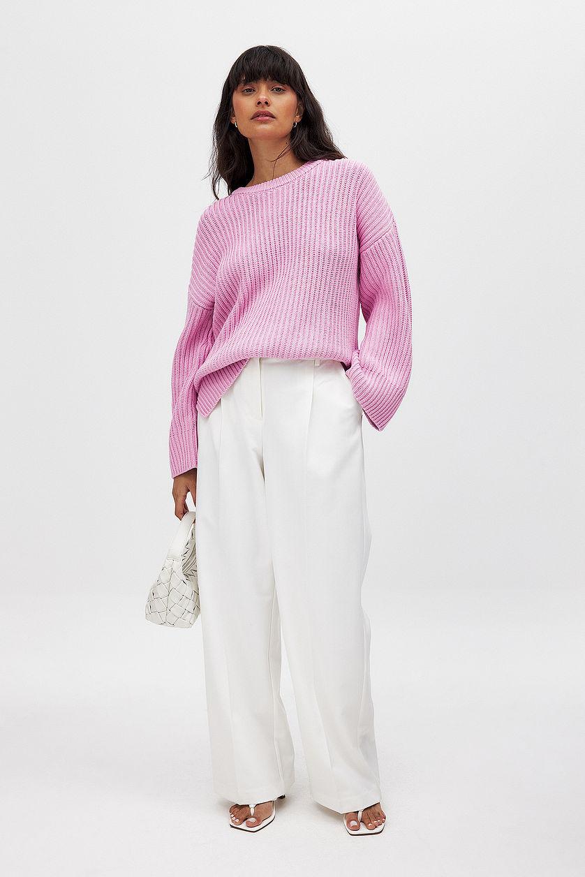 Round Neck Knitted Sweater Product Image