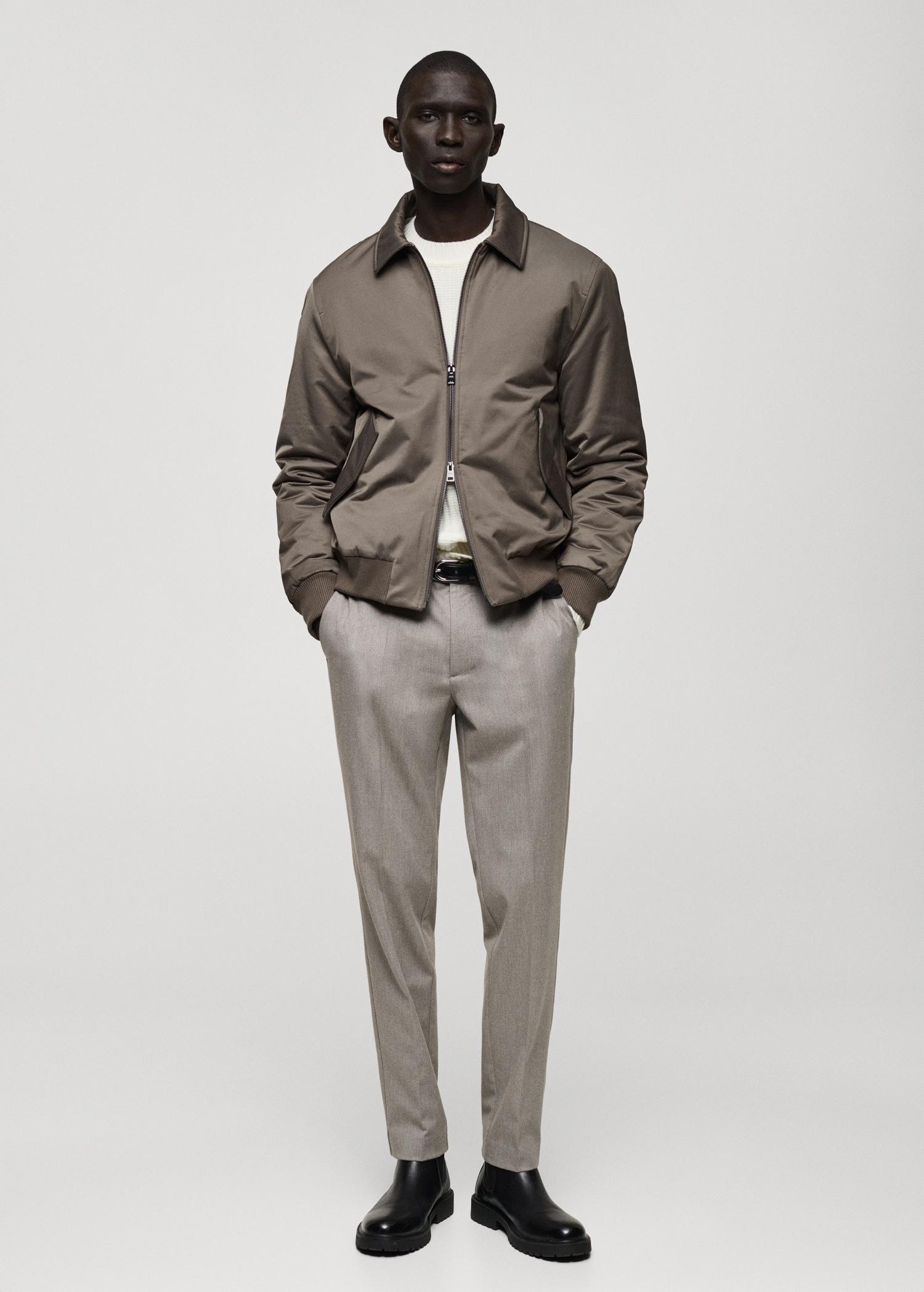 Quilted water repellent jacket - Men | MANGO USA Product Image