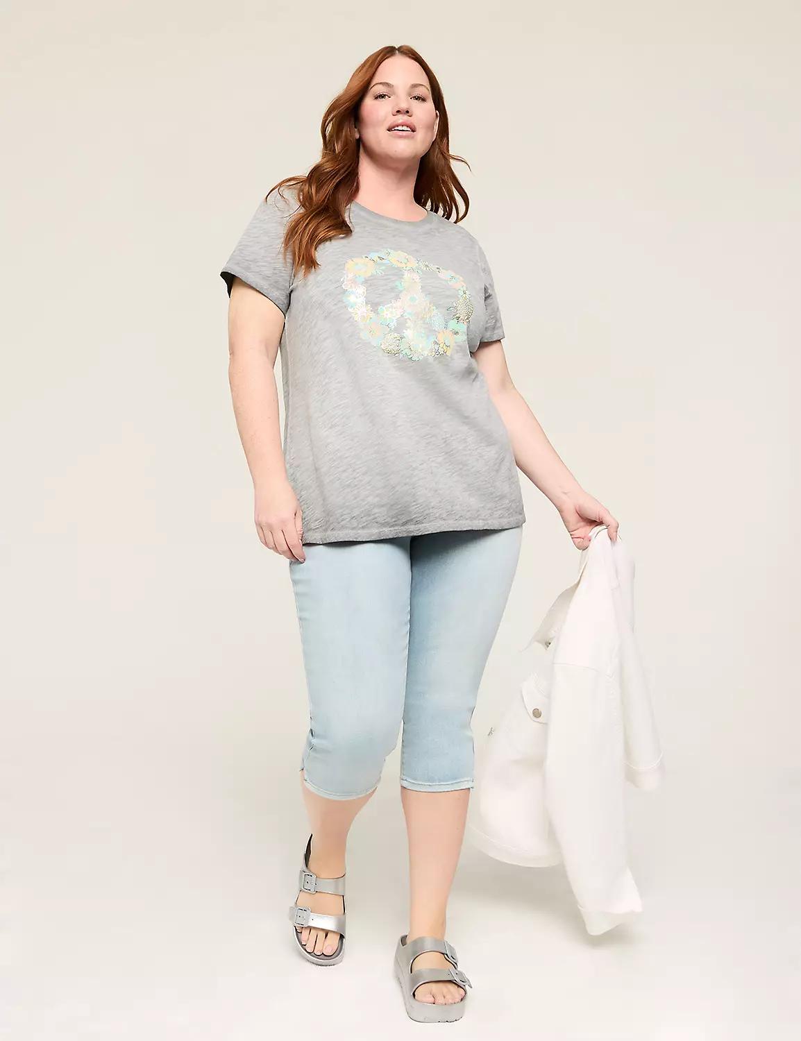 Foiled Flower Peace Graphic Tee Product Image