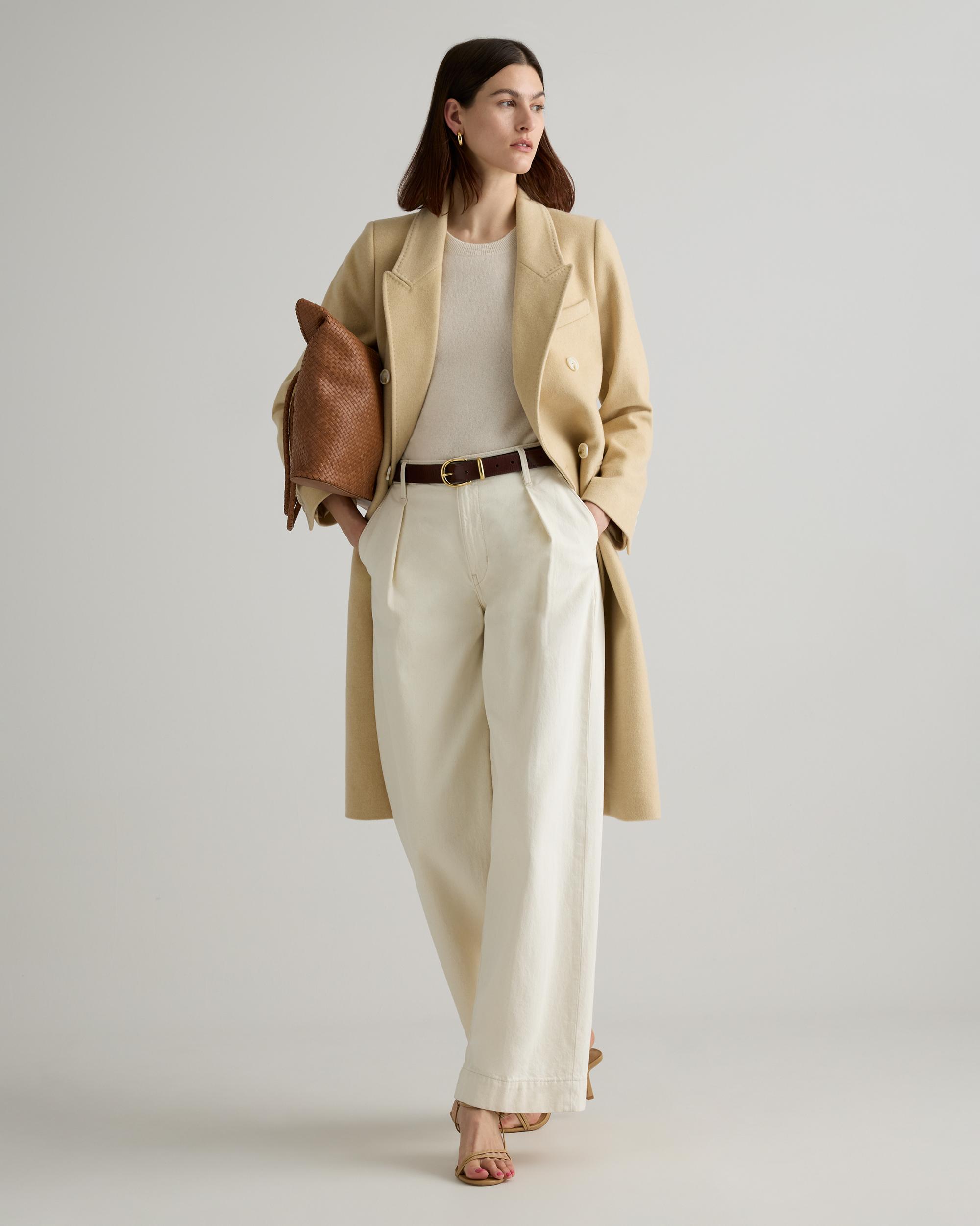 Quince | Women's Italian Wool Double-Breasted Coat Size XL, Wool/Nylon Product Image