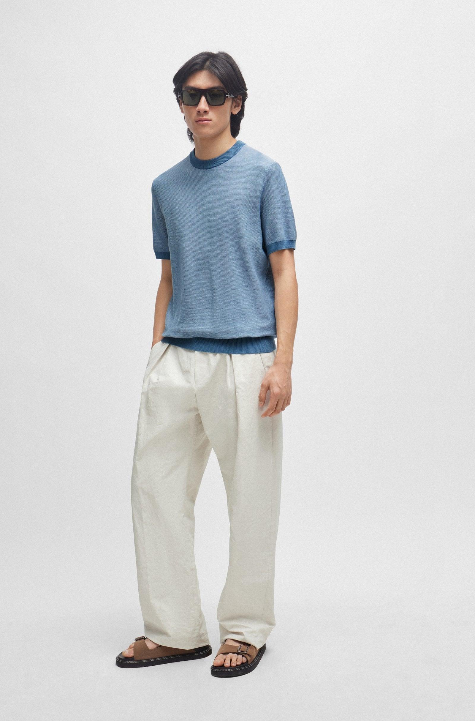 Boss SHORT-SLEEVED SWEATER WITH MICRO STRUCTURE Product Image