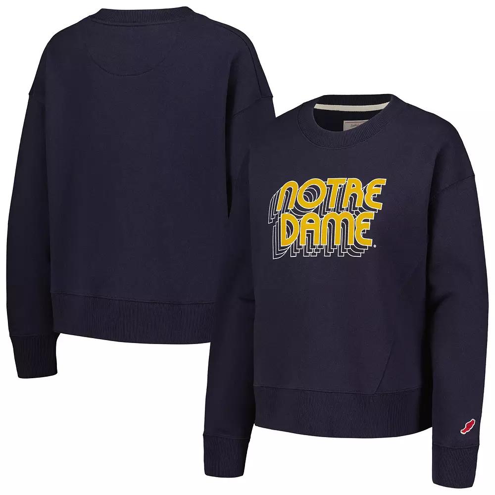 Women's League Collegiate Wear Navy Notre Dame Fighting Irish Boxy Pullover Sweatshirt,  Product Image