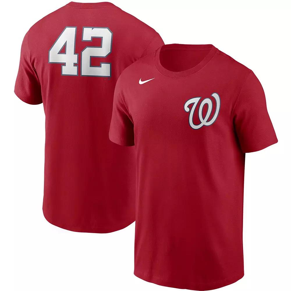 Men's Nike Red Washington Nationals Jackie Robinson Day Team 42 T-Shirt, Size: Medium Product Image