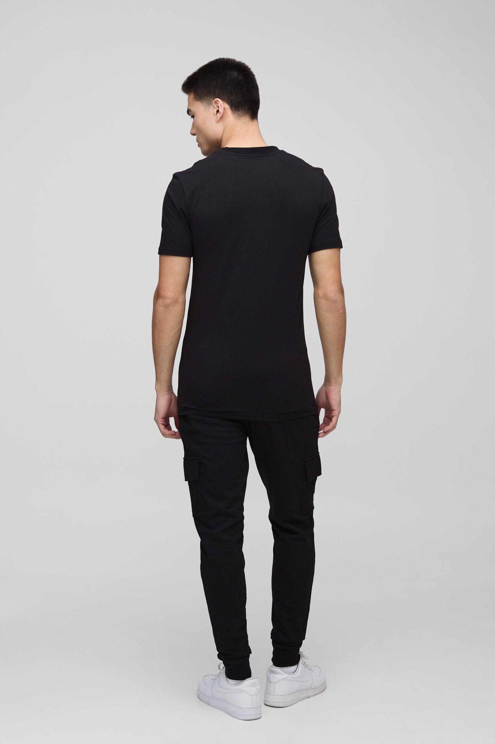 MAN. Basic Muscle Fit Crew Neck T-Shirt | boohooMAN USA Product Image
