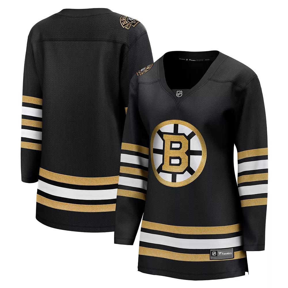 Women's Fanatics Branded Black Boston Bruins 100th Anniversary Premier Breakaway Jersey,  Product Image