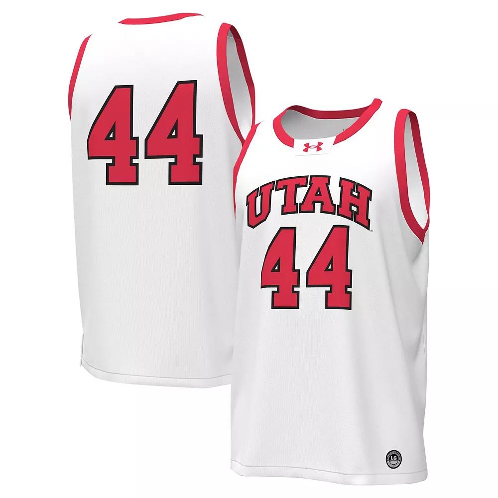 Men's Under Armour #44 White Utah Utes Replica Basketball Jersey, Size: Small, Ute White Product Image