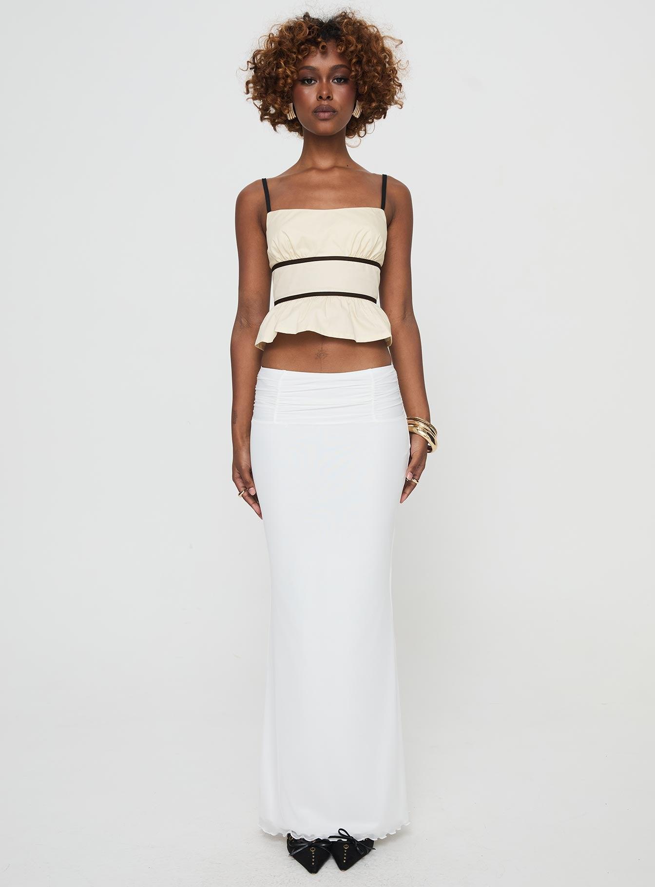 Meredith Maxi Skirt White Product Image