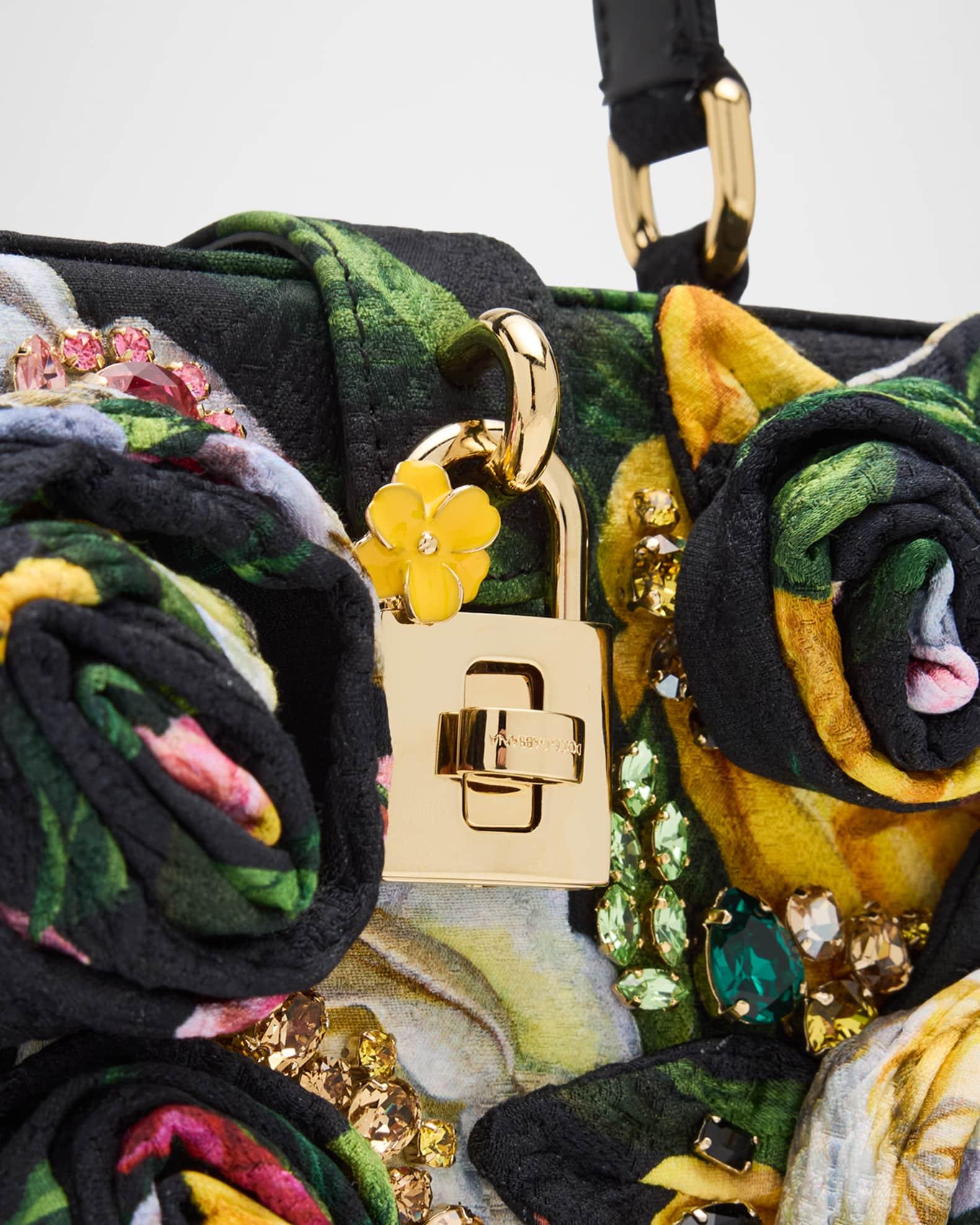 Flower Brocade Embellished Box Top-Handle Bag Product Image