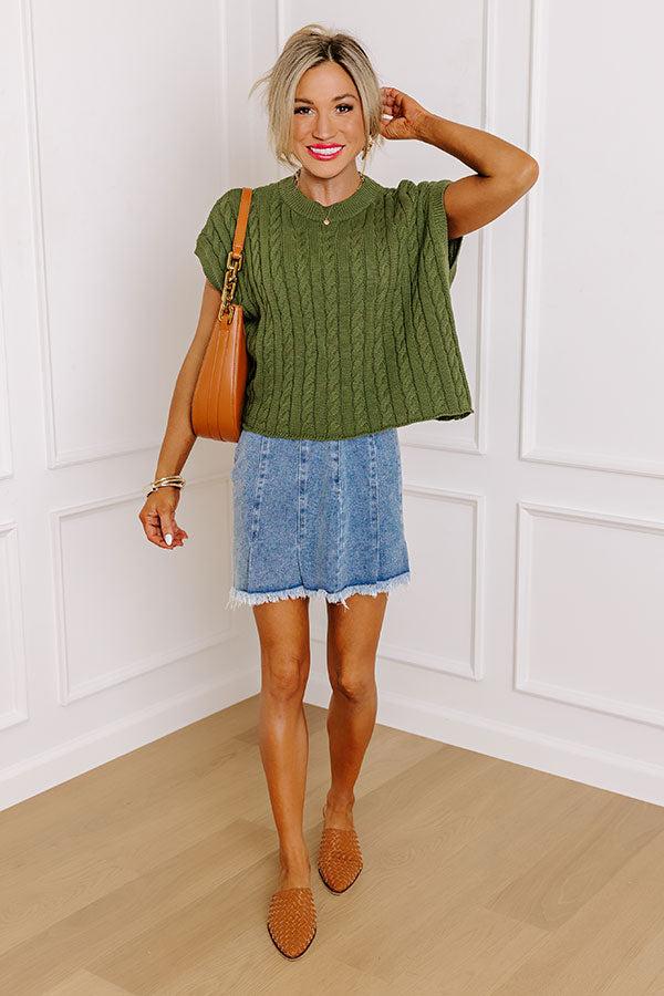 Meet Your Destiny Knit Top In Olive Product Image