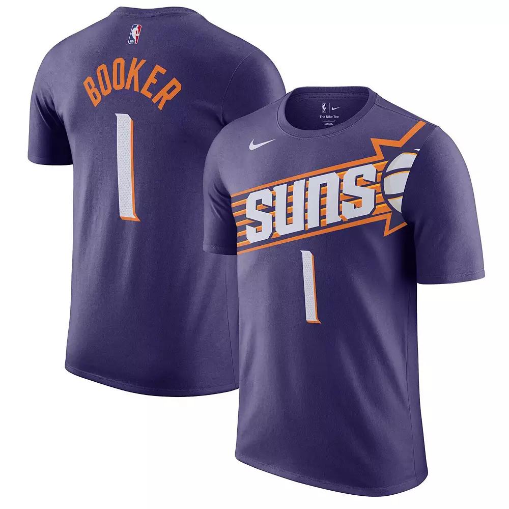 Men's Nike Devin Booker Purple Phoenix Suns Icon 2022/23 Name & Number T-Shirt,  Product Image
