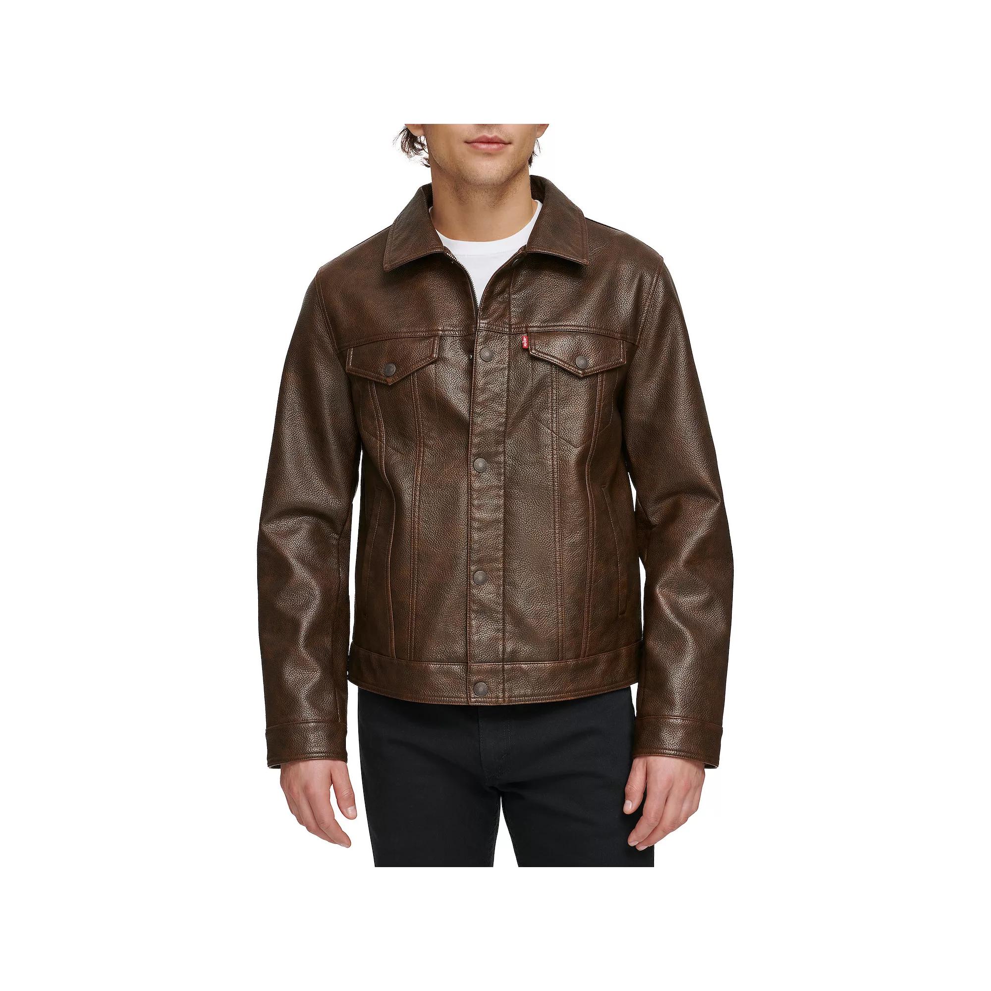 Men's Levi's® Faux Leather Trucker Jacket,  Product Image
