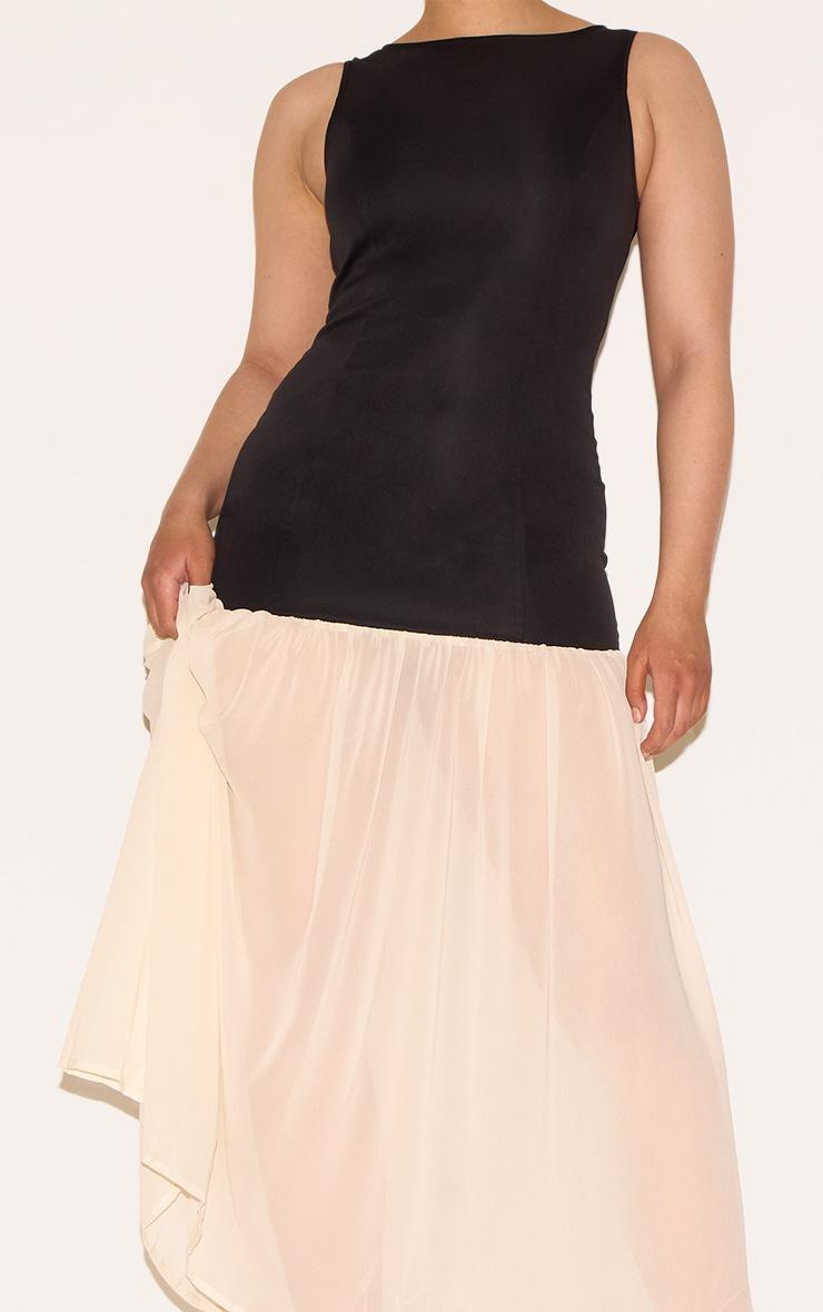 Shape Black Boat Neck Dropped Waist Maxi Dress Product Image