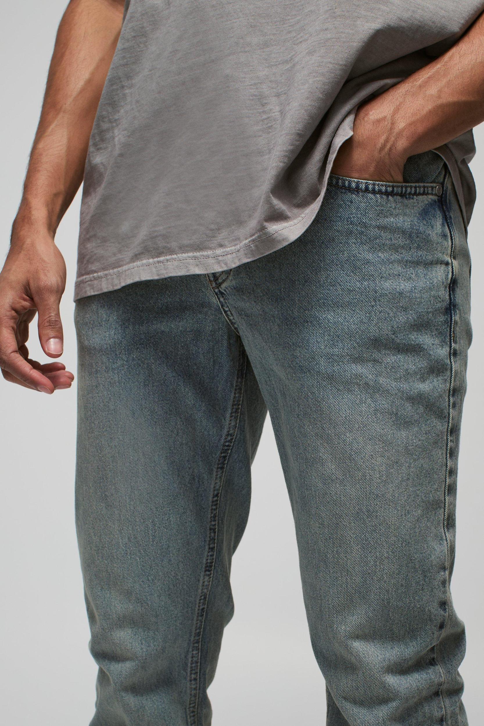 Slim Flared Stacked Washed Jeans | boohooMAN USA Product Image