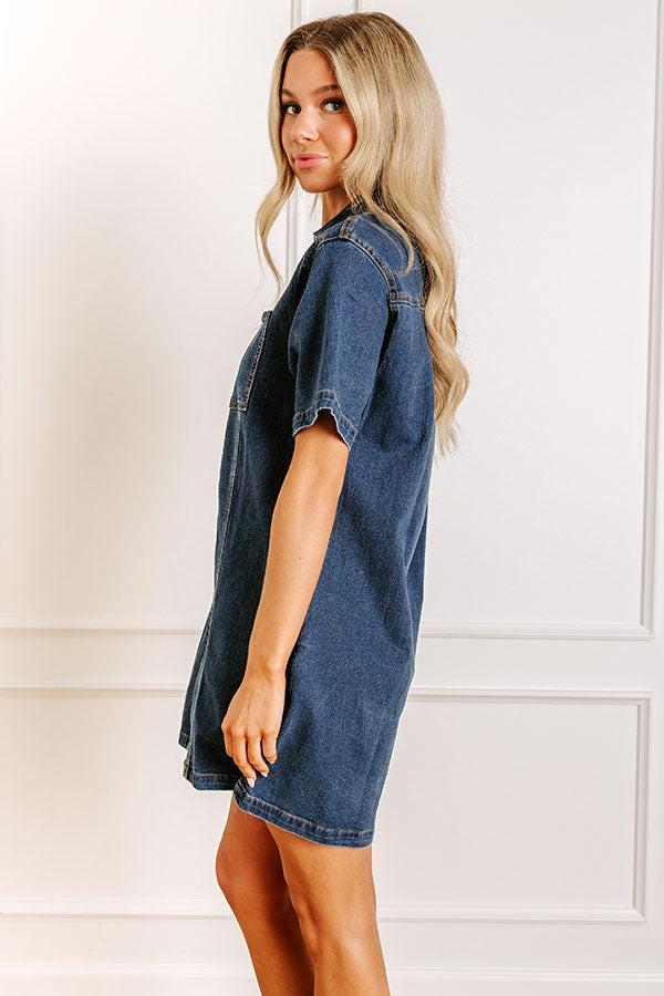 Darling Moment Denim Mini Dress Product Image