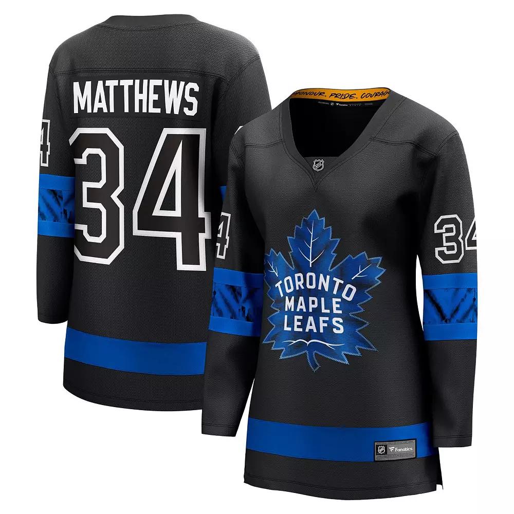 Women's Fanatics Branded Auston Matthews Black Toronto Maple Leafs Alternate Premier Breakaway Reversible Player Jersey,  Product Image
