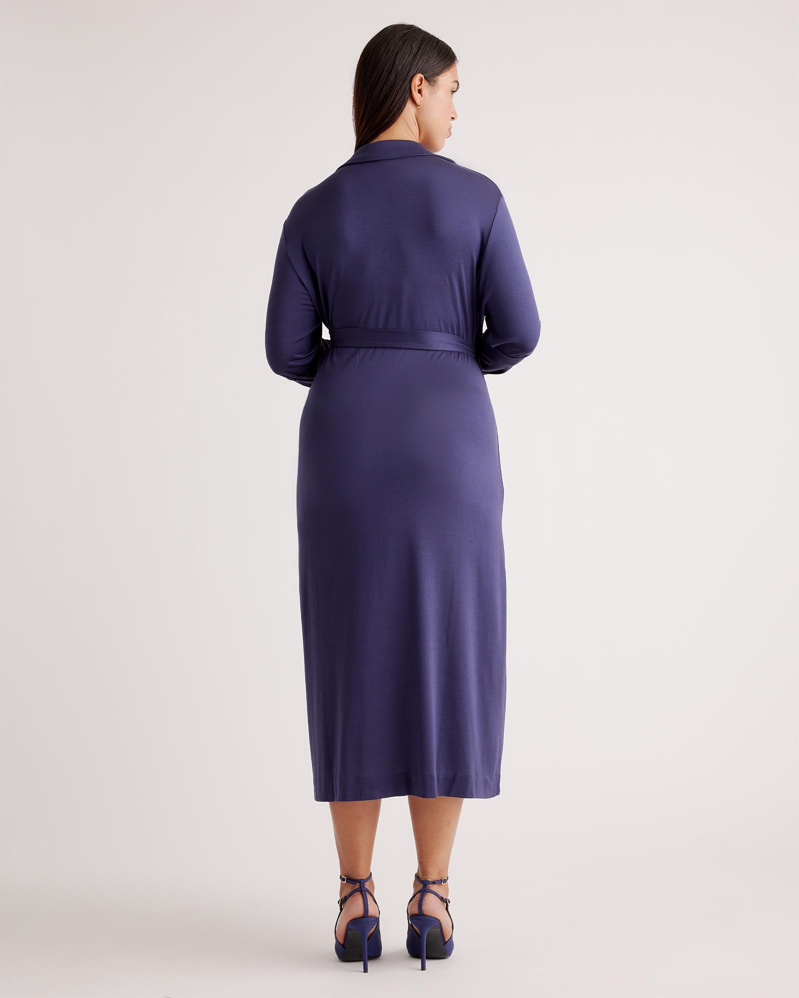 Quince | Women's 100% Silk Jersey Midi Wrap Dress Size XL Product Image