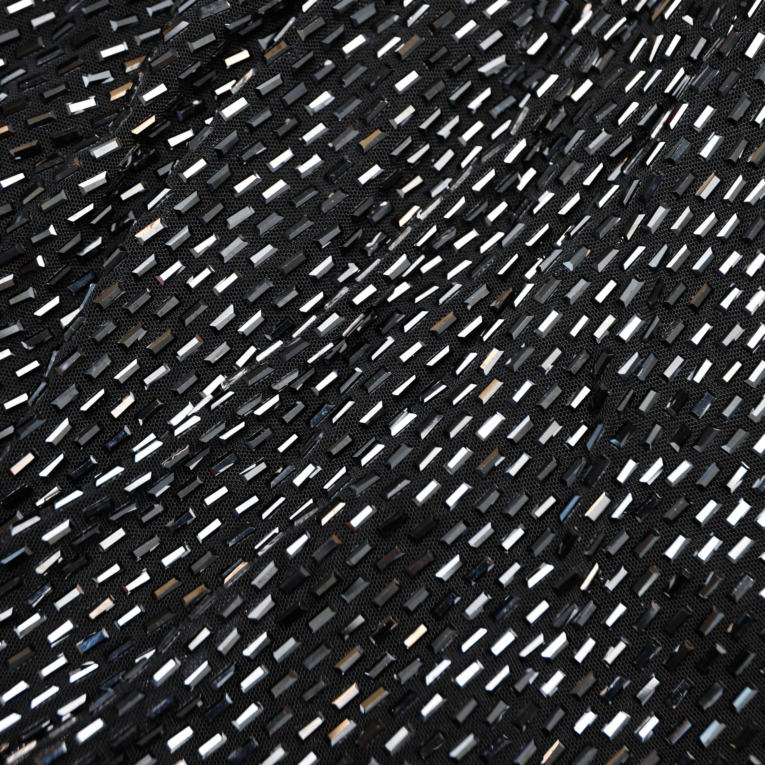 Black Rhinestone Draped Maxi Dress Product Image