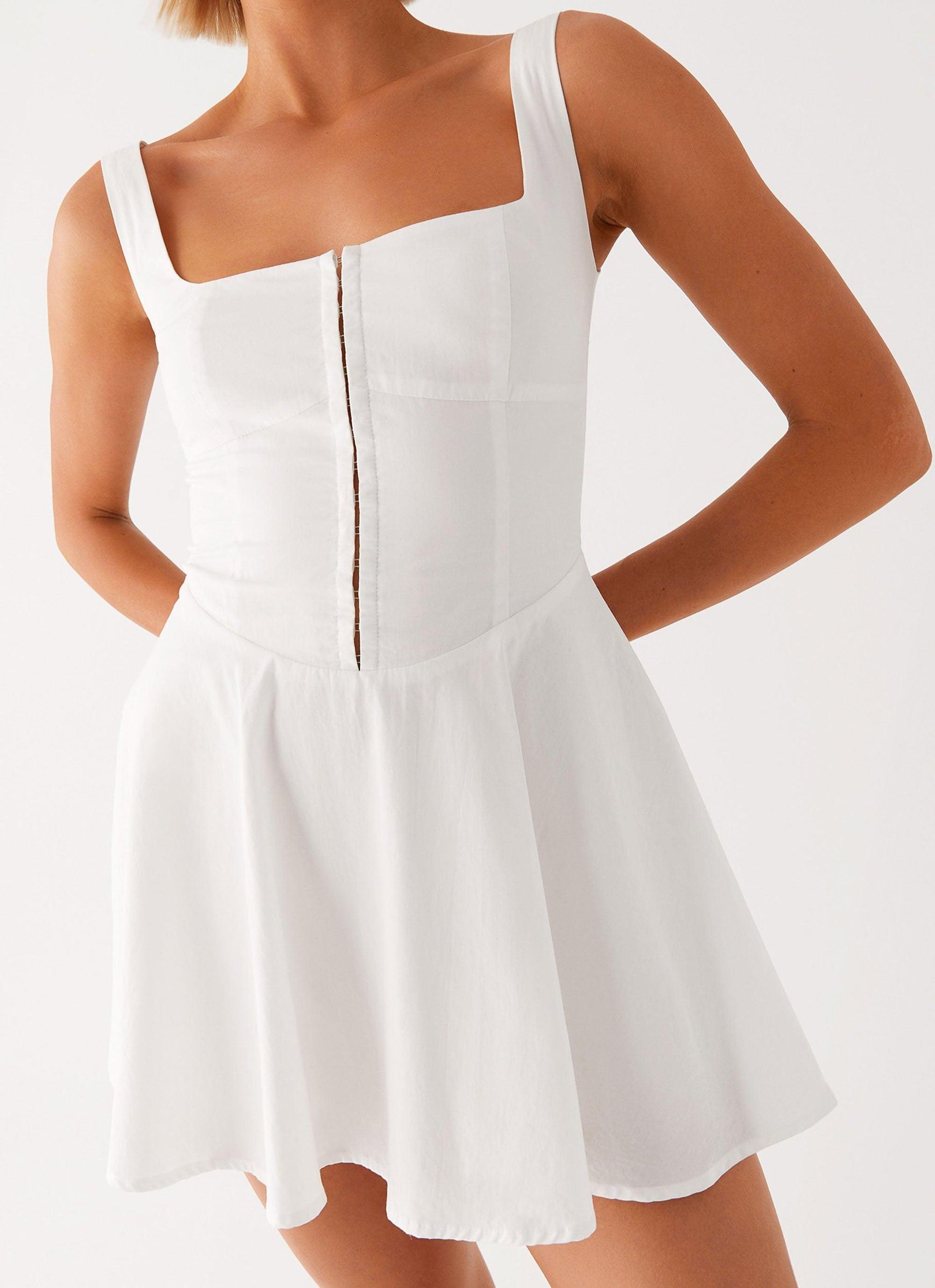 The Isle Mini Dress - White Product Image