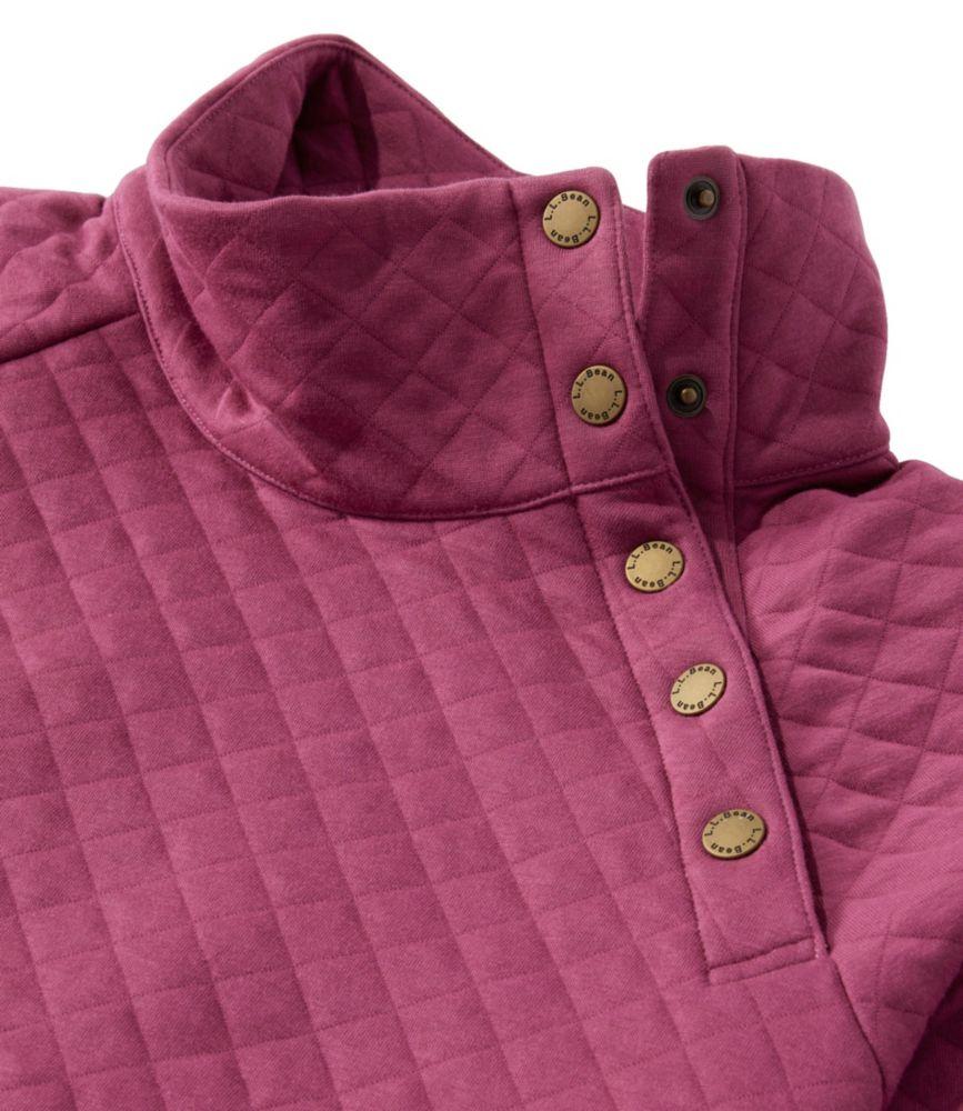 Women's Quilted Sweatshirt, Snapneck Pullover Product Image