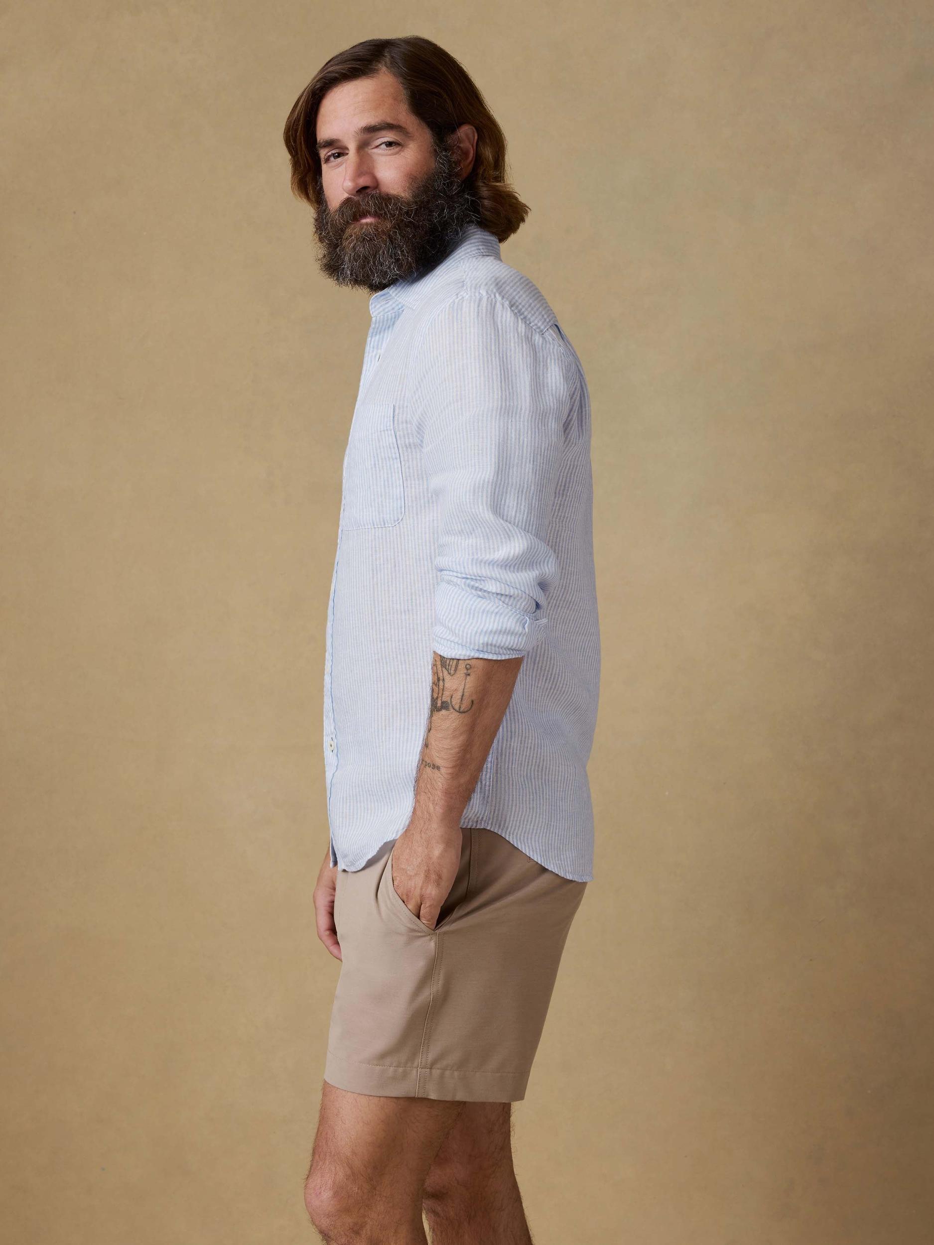 Laguna Linen Shirt - Summer Classic Stripe Male Product Image