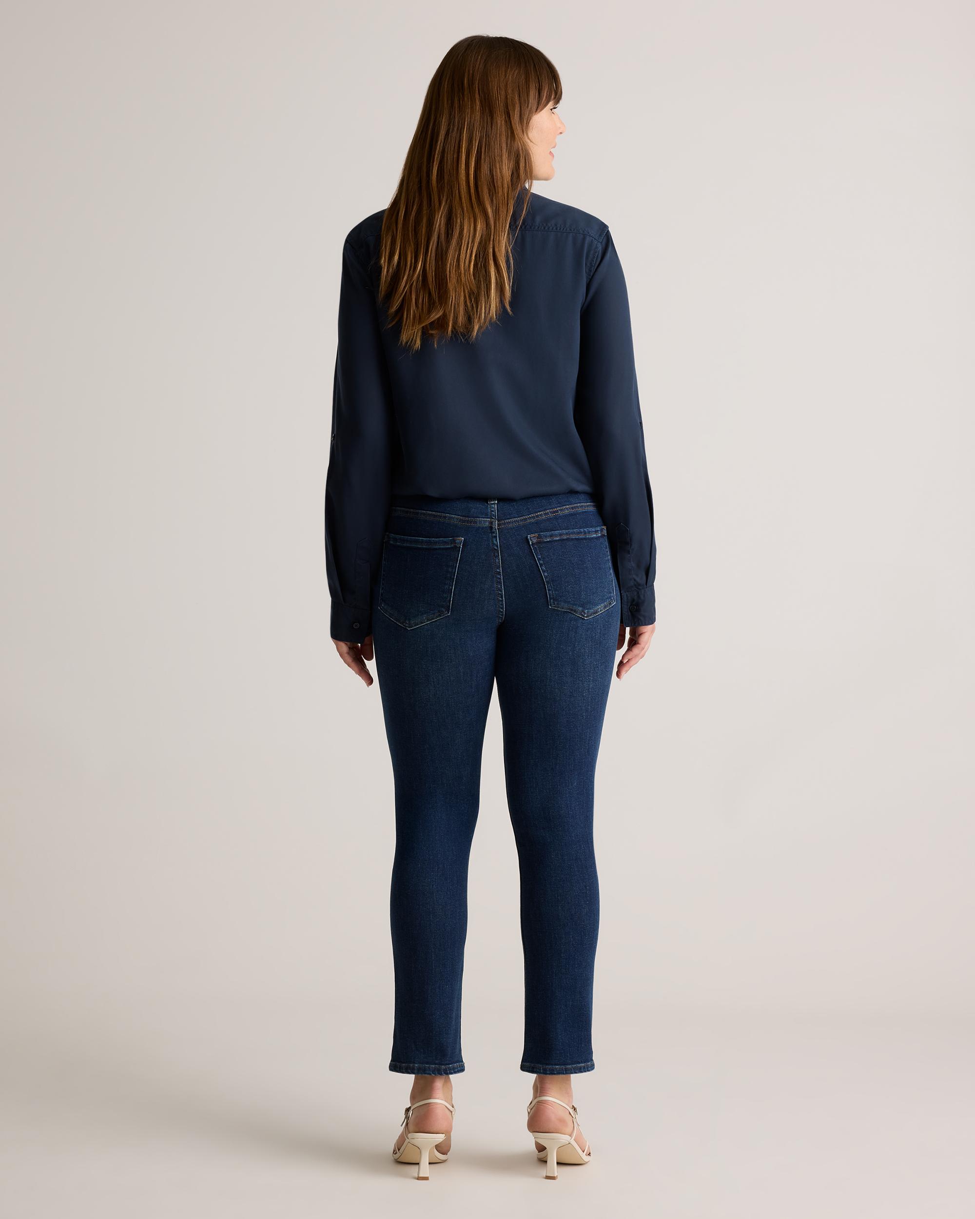 Quince | Women's Luna Stretch Slim Straight Jeans Organic Cotton Product Image