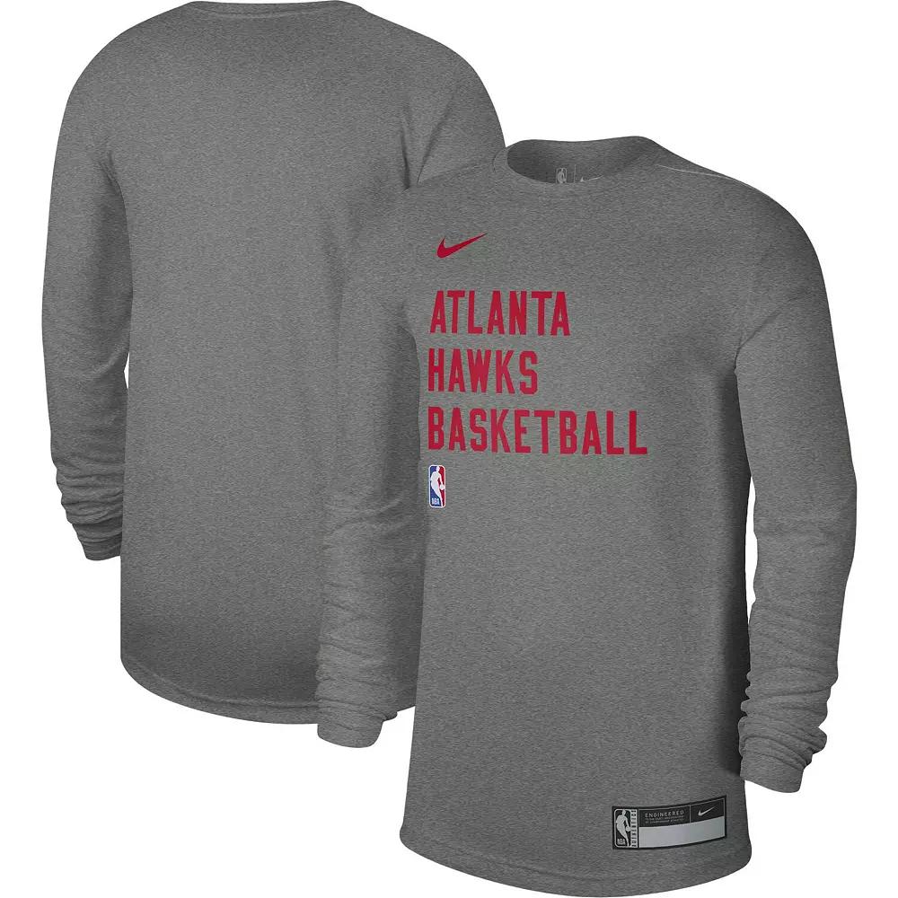 Unisex Nike Heather Gray Atlanta Hawks 2023/24 Legend On-Court Practice Performance Long Sleeve T-Shirt, Men's,  Product Image