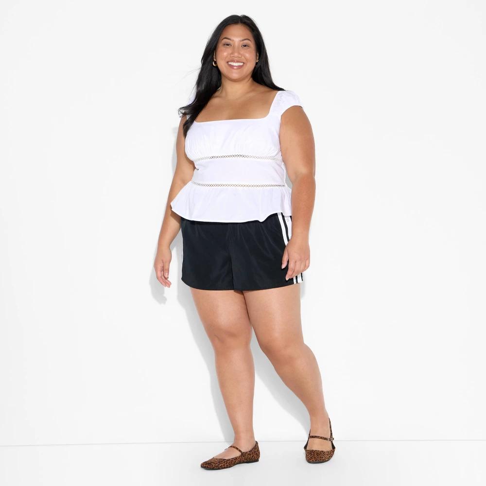 Women's Cap Sleeve Squareneck Peplum Top - WIld Fable™ White 2X Product Image